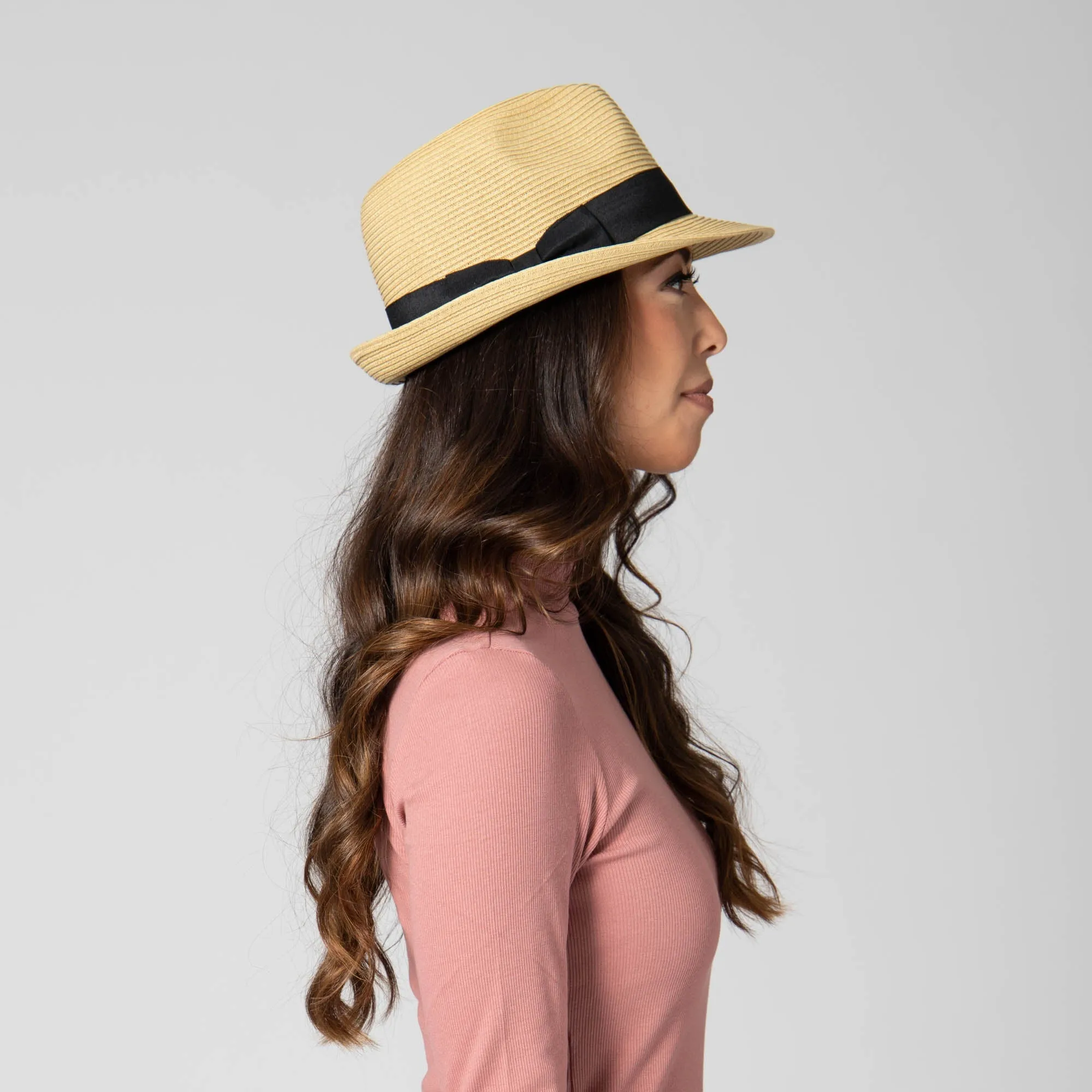 San Diego Hat Company Womens Fedoras Next Level Fedora - Women's Ultrabraid Stingy Brim Fedora
