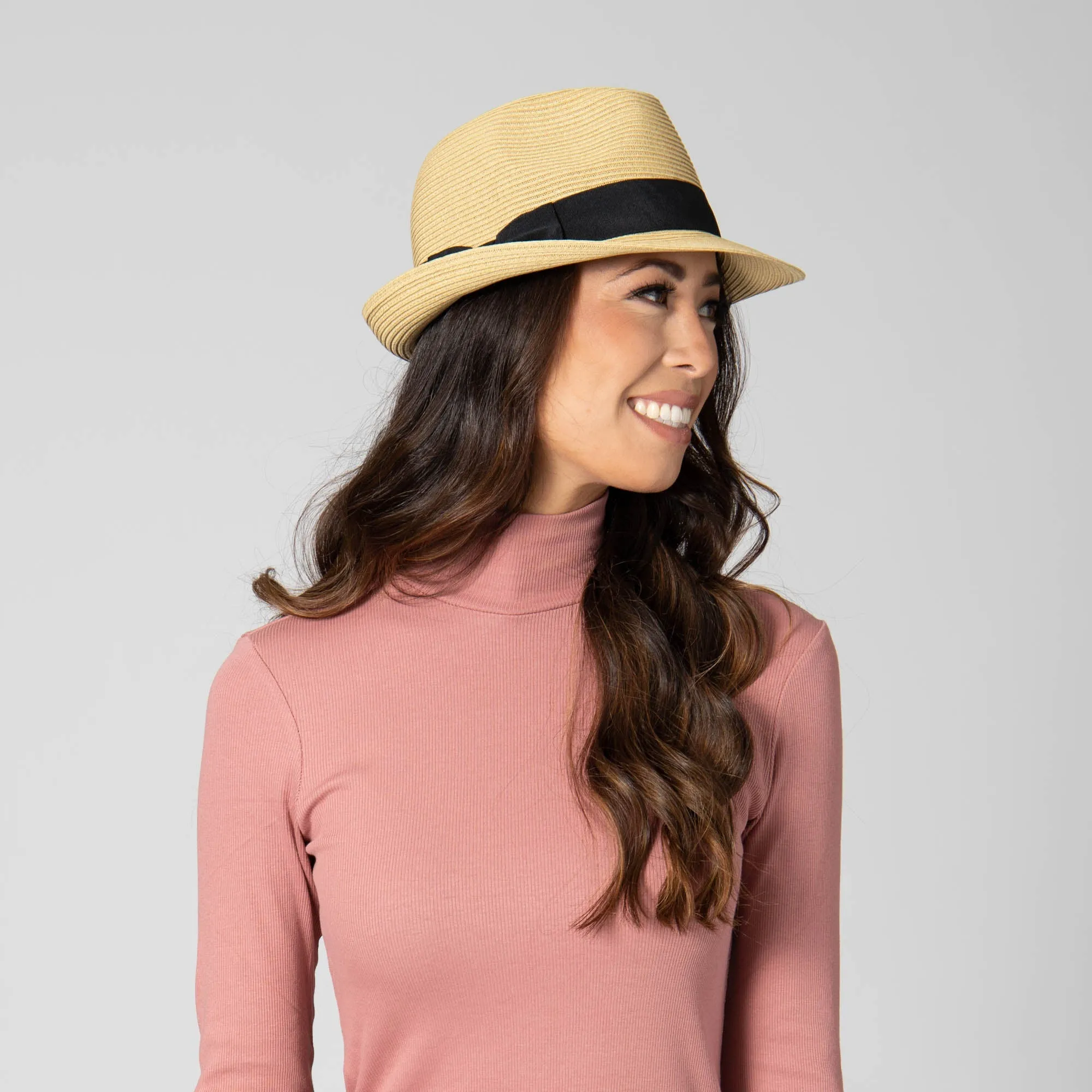 San Diego Hat Company Womens Fedoras Next Level Fedora - Women's Ultrabraid Stingy Brim Fedora
