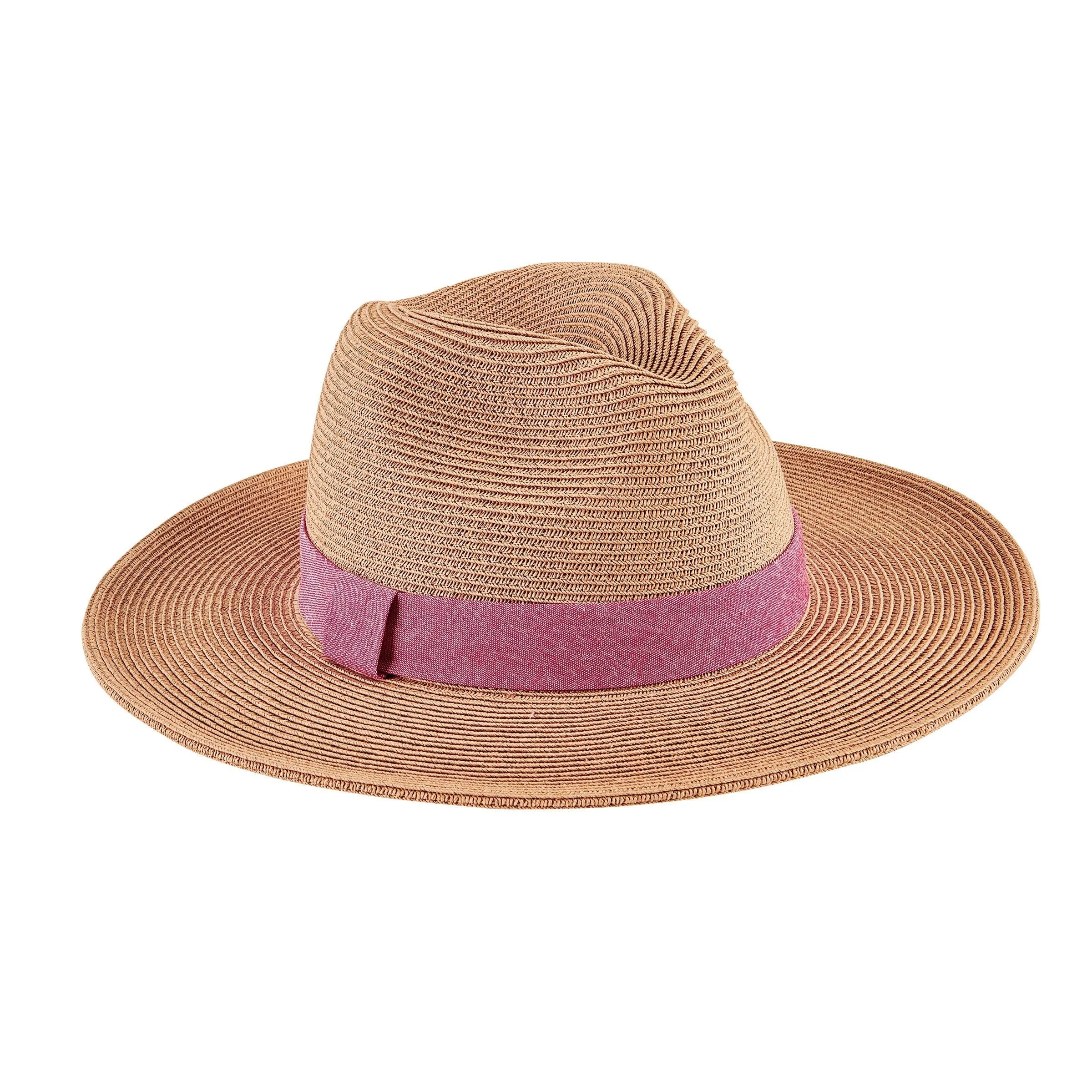 San Diego Hat Company Womens Fedoras Out of Office -  Ultrabraid Fedora With Chambray Band (UBM4457)