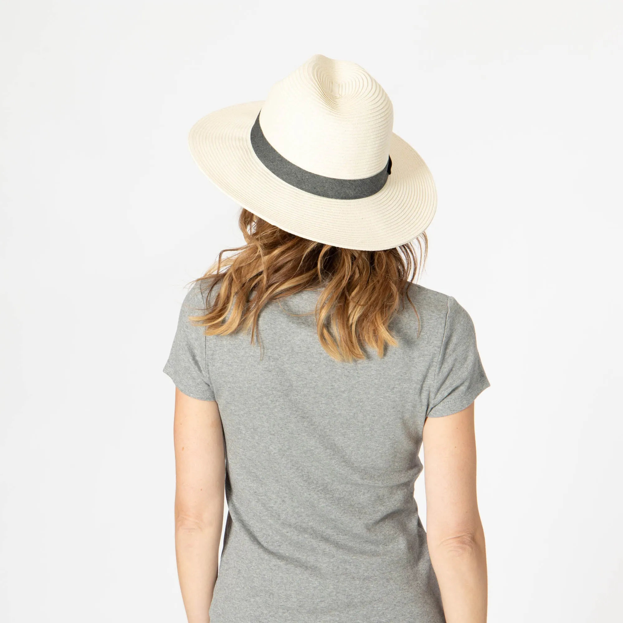 San Diego Hat Company Womens Fedoras Out of Office -  Ultrabraid Fedora With Chambray Band (UBM4457)