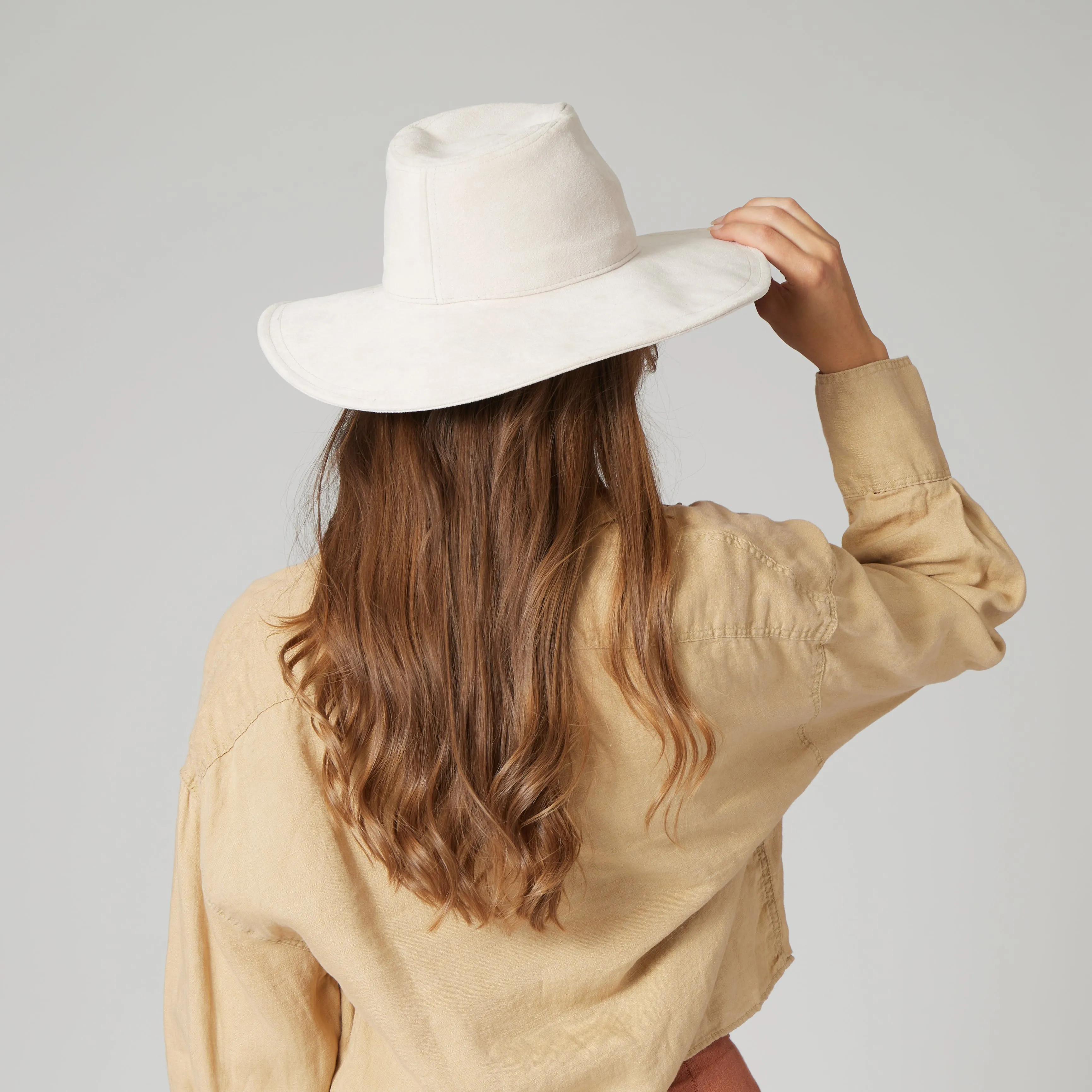 San Diego Hat Company Womens Fedoras Pioneer - Cut & Sew Faux Suede Fedora