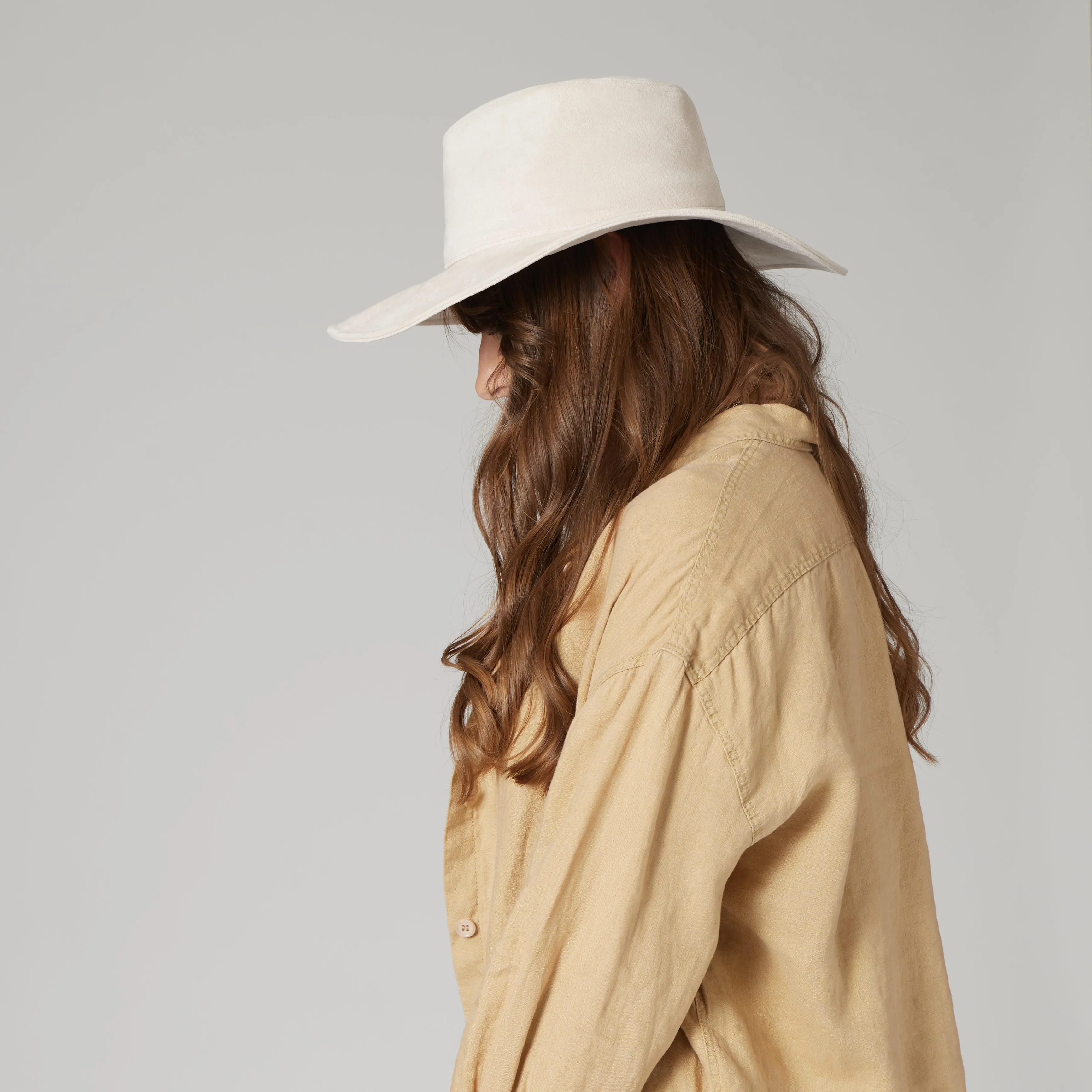 San Diego Hat Company Womens Fedoras Pioneer - Cut & Sew Faux Suede Fedora