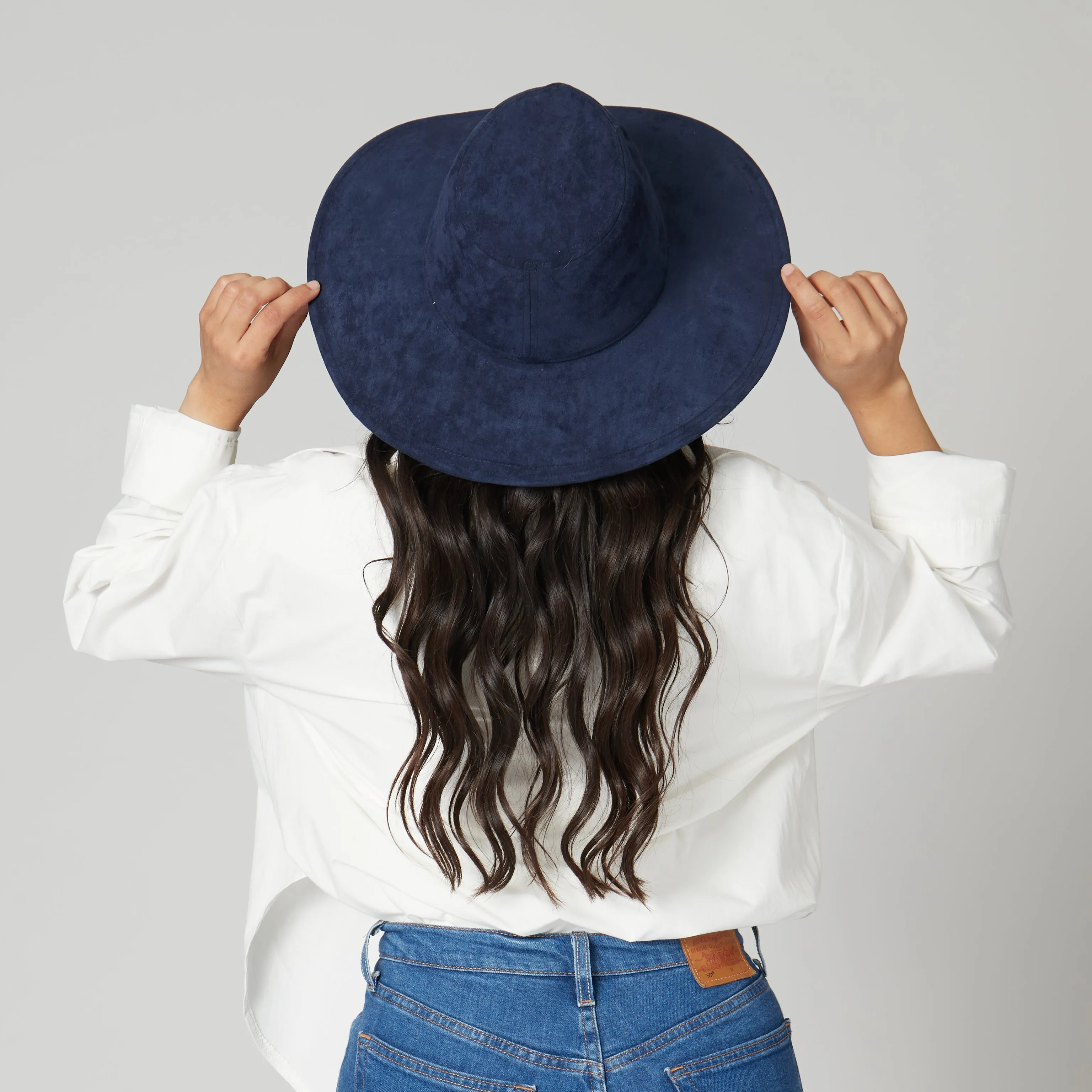 San Diego Hat Company Womens Fedoras Pioneer - Cut & Sew Faux Suede Fedora