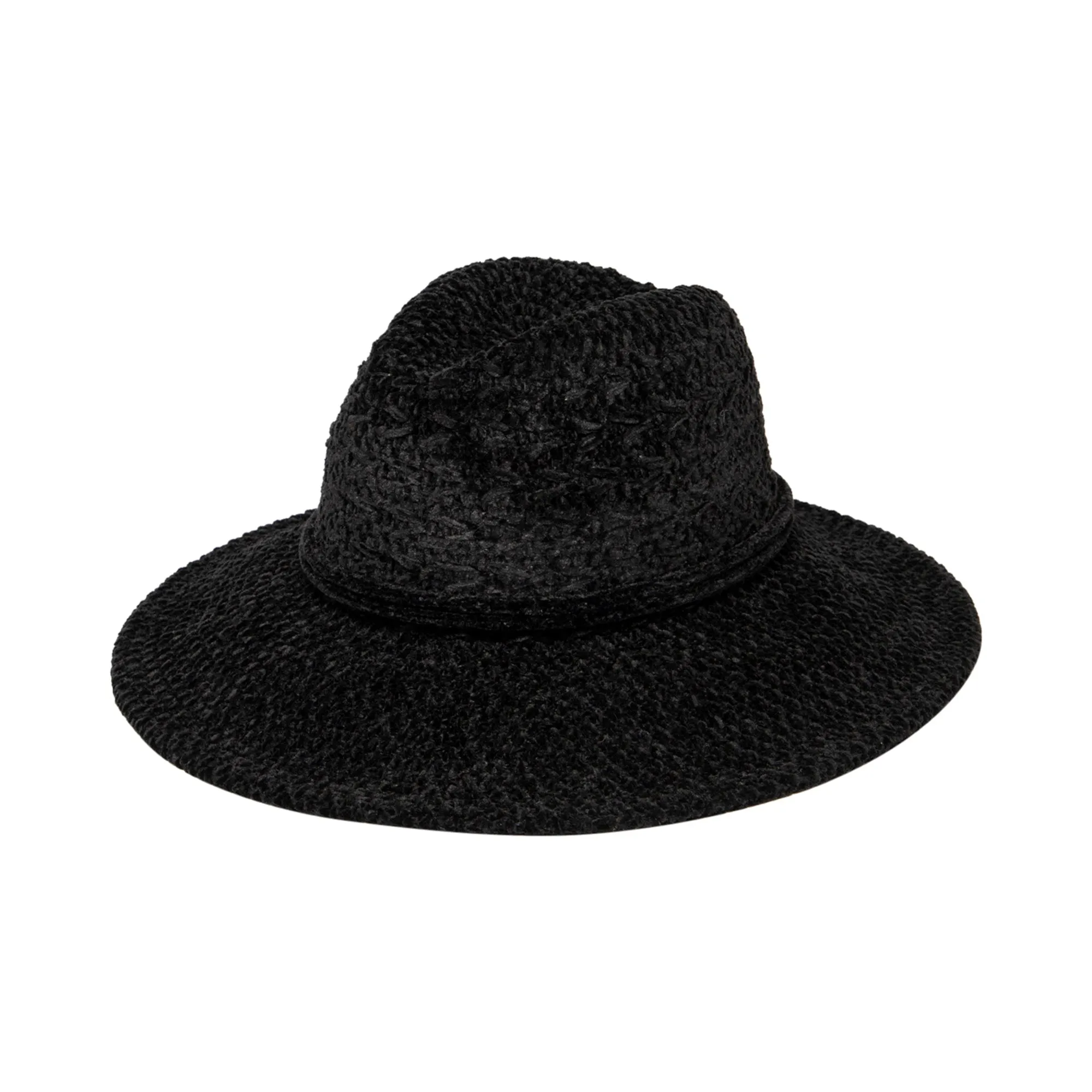 San Diego Hat Company Womens Fedoras Women's Chenille Knit Wide Brim Fedora