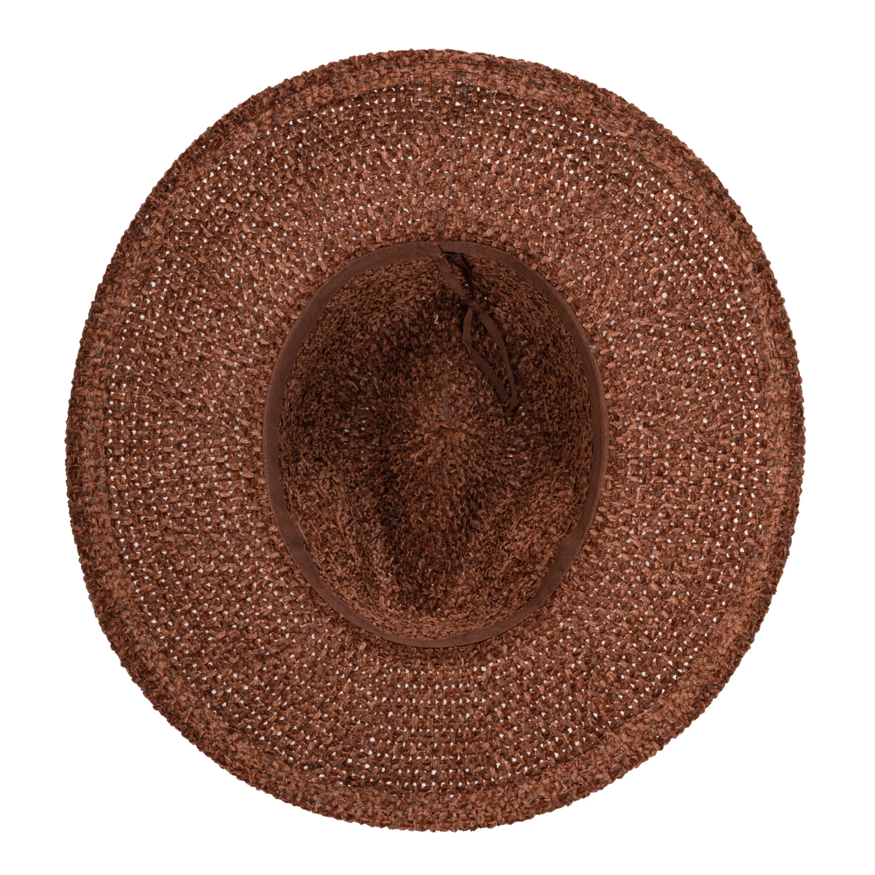 San Diego Hat Company Womens Fedoras Women's Chenille Knit Wide Brim Fedora