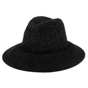 San Diego Hat Company Womens Fedoras Women's Chenille Knit Wide Brim Fedora