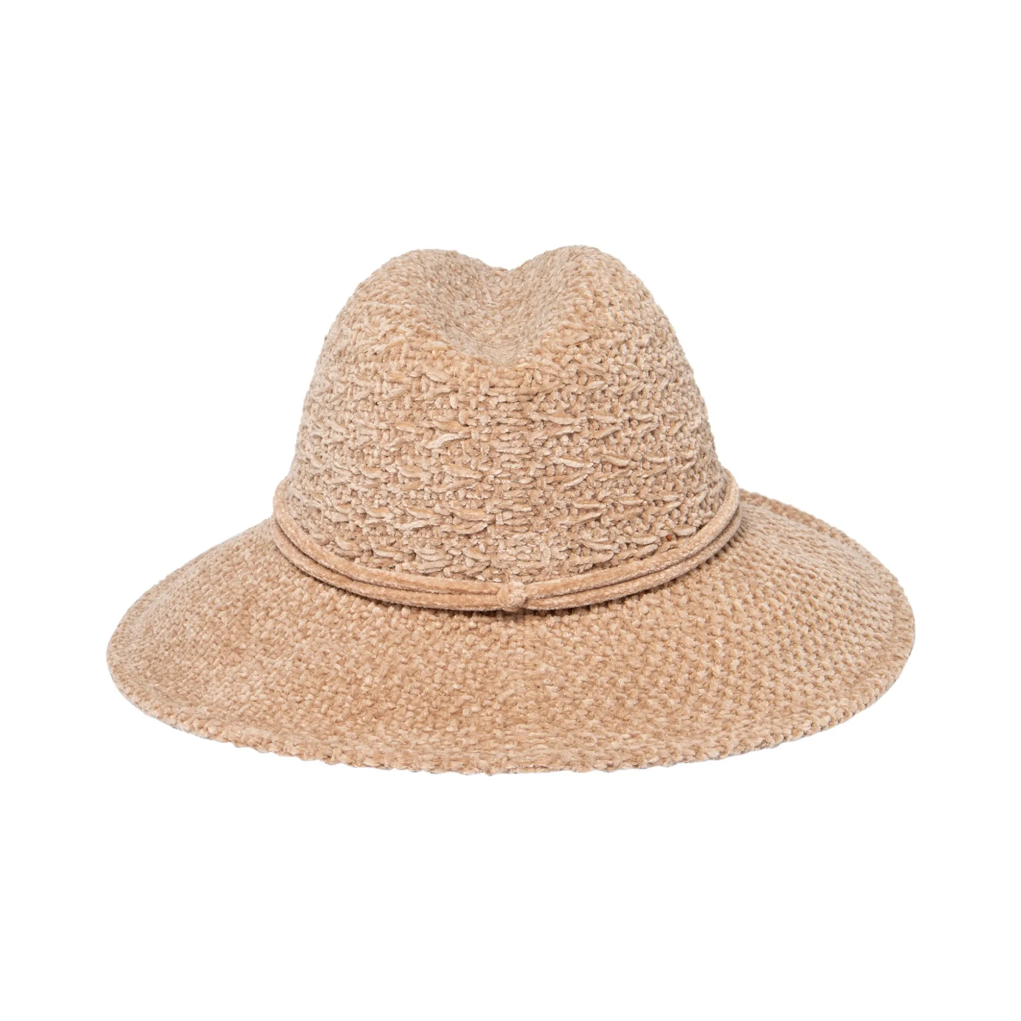San Diego Hat Company Womens Fedoras Women's Chenille Knit Wide Brim Fedora