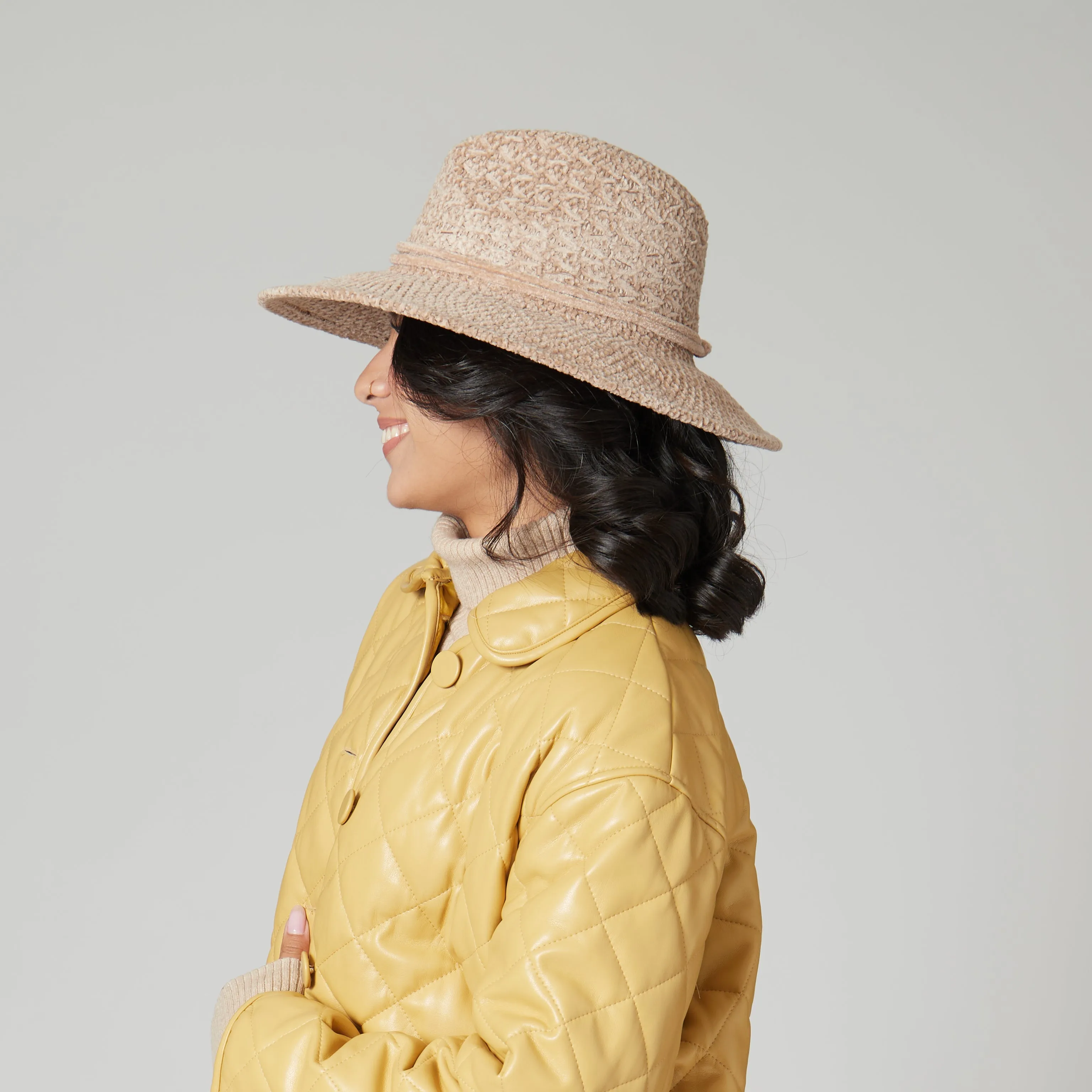 San Diego Hat Company Womens Fedoras Women's Chenille Knit Wide Brim Fedora