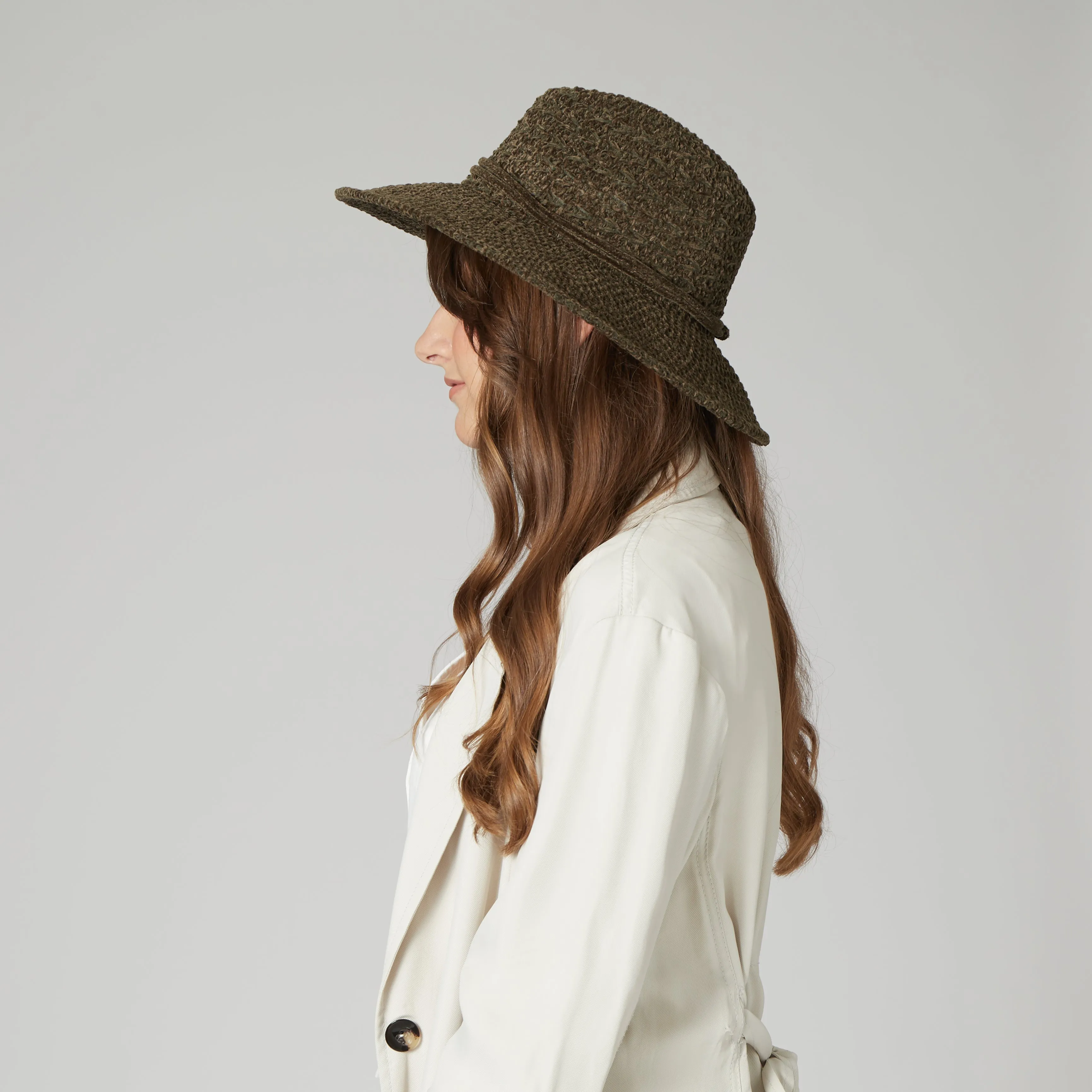 San Diego Hat Company Womens Fedoras Women's Chenille Knit Wide Brim Fedora