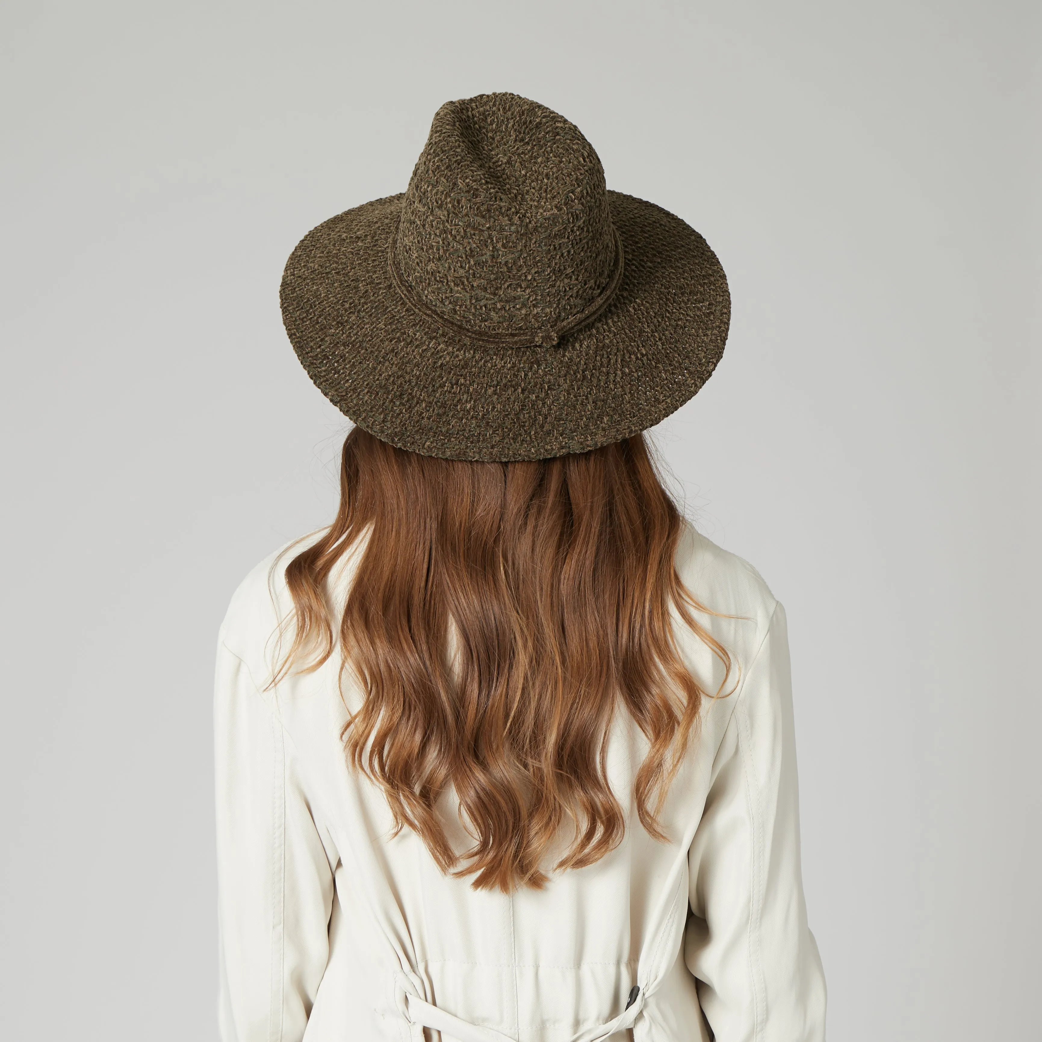 San Diego Hat Company Womens Fedoras Women's Chenille Knit Wide Brim Fedora