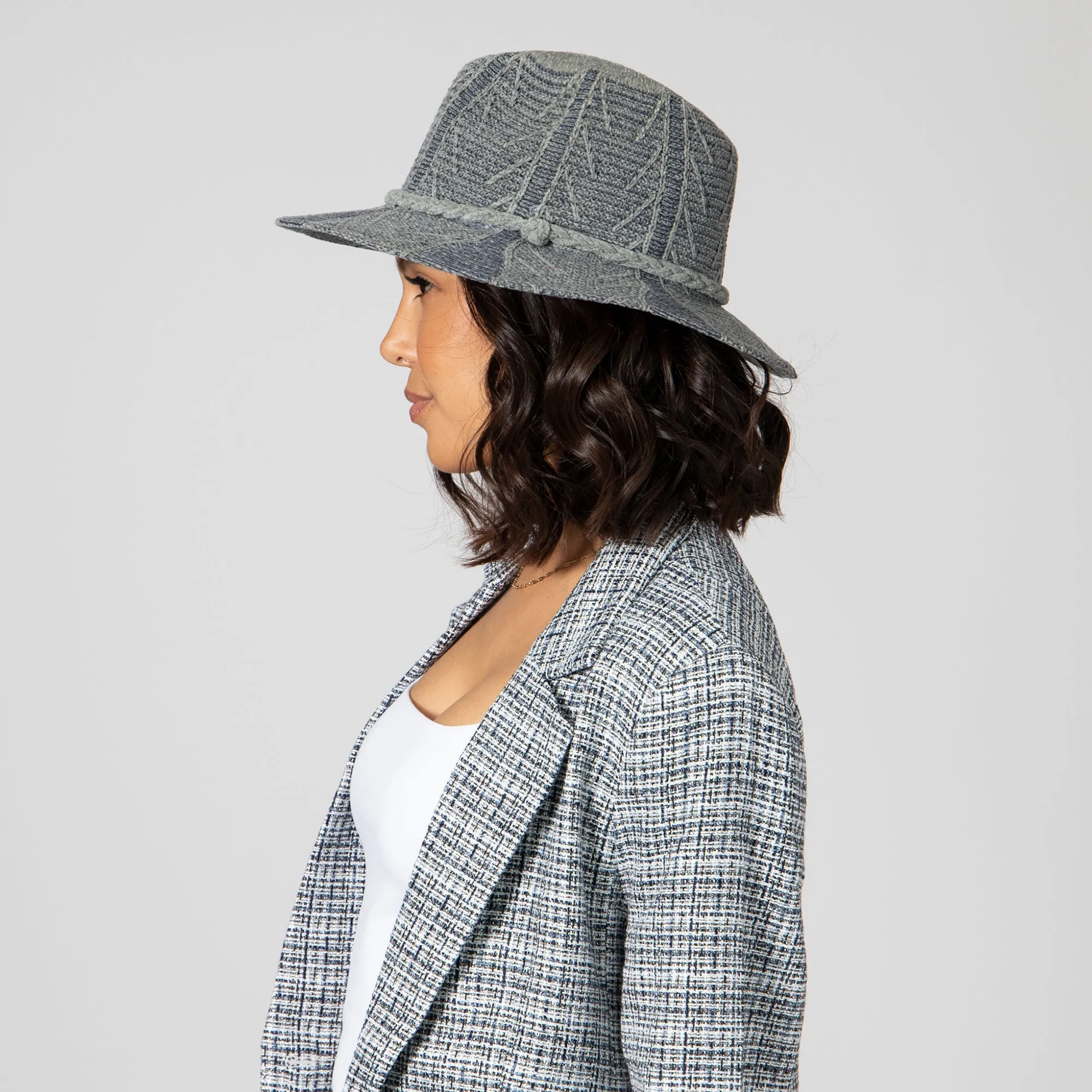 San Diego Hat Company Womens Fedoras Women's Chenille Patterned Knit