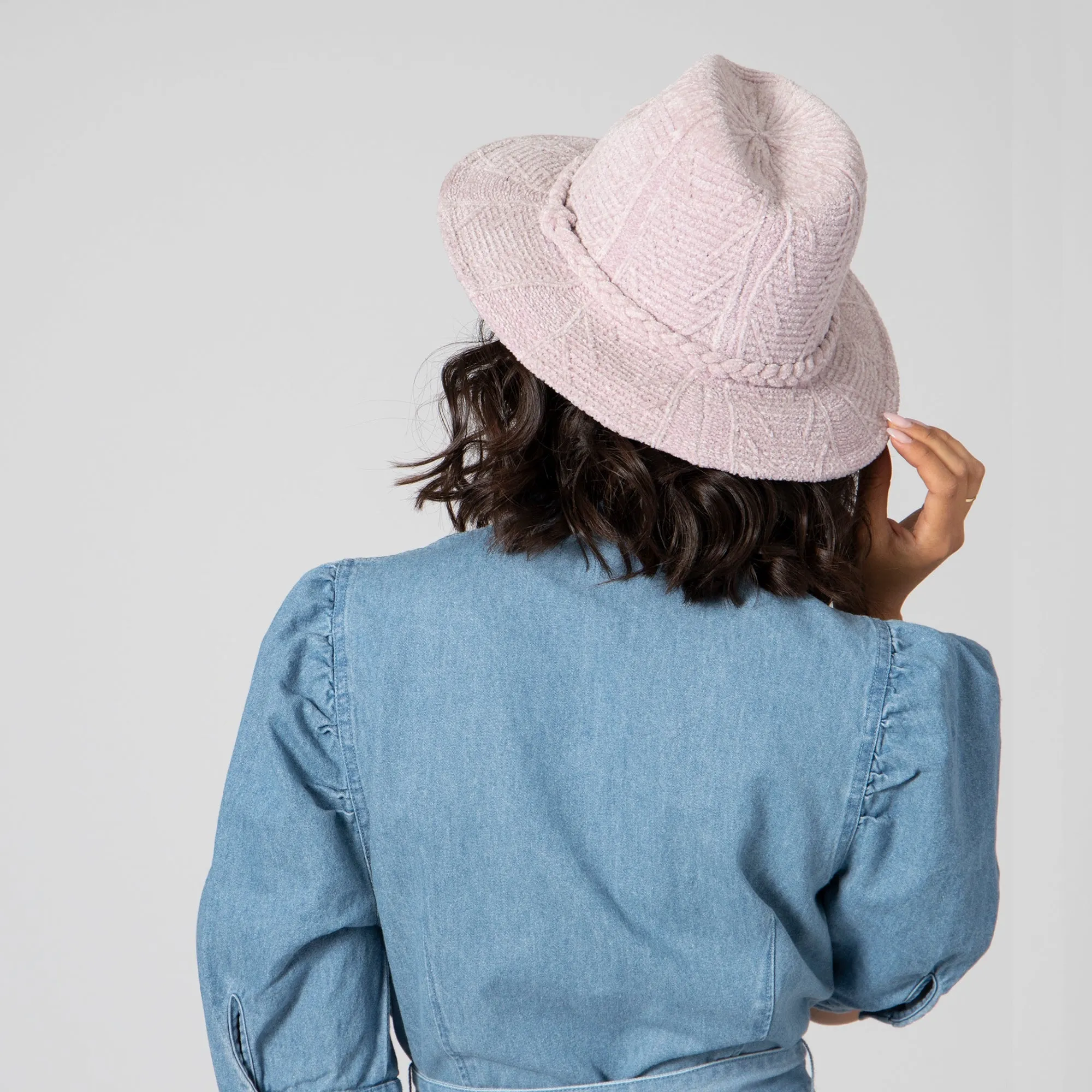 San Diego Hat Company Womens Fedoras Women's Chenille Patterned Knit