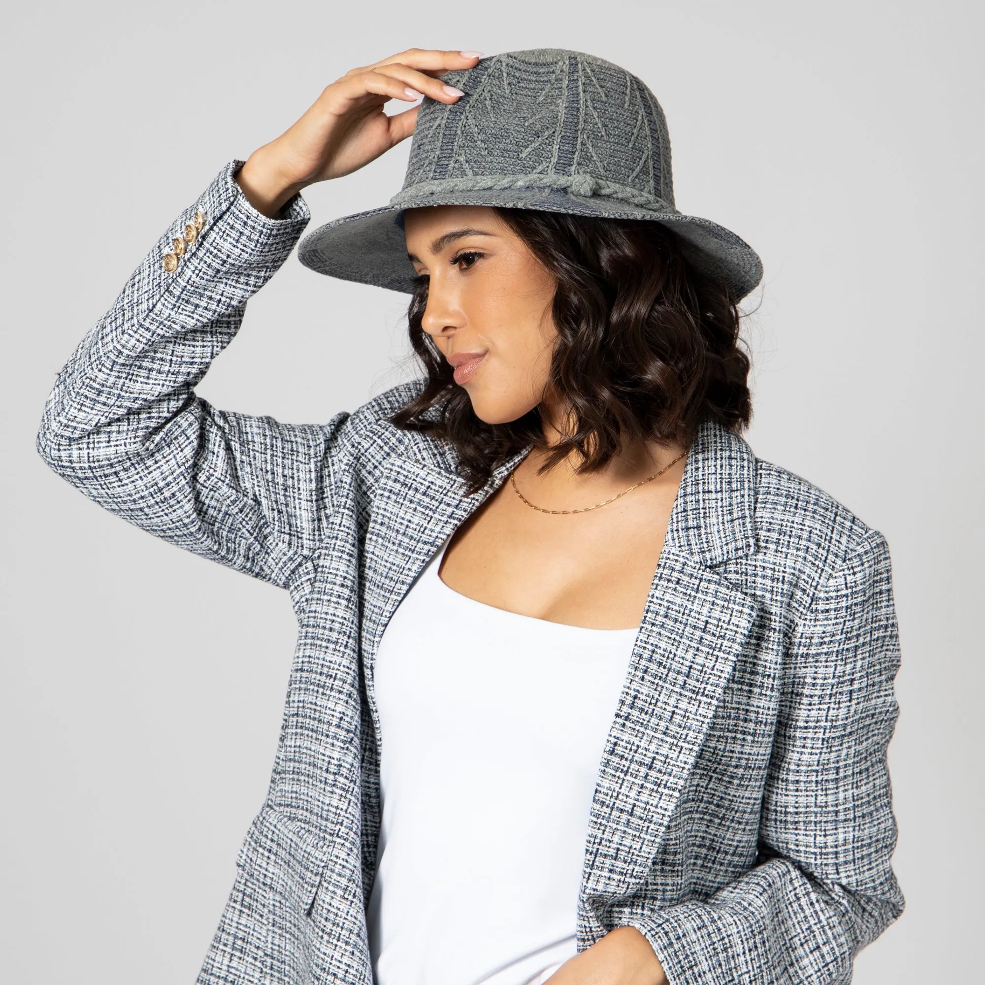 San Diego Hat Company Womens Fedoras Women's Chenille Patterned Knit