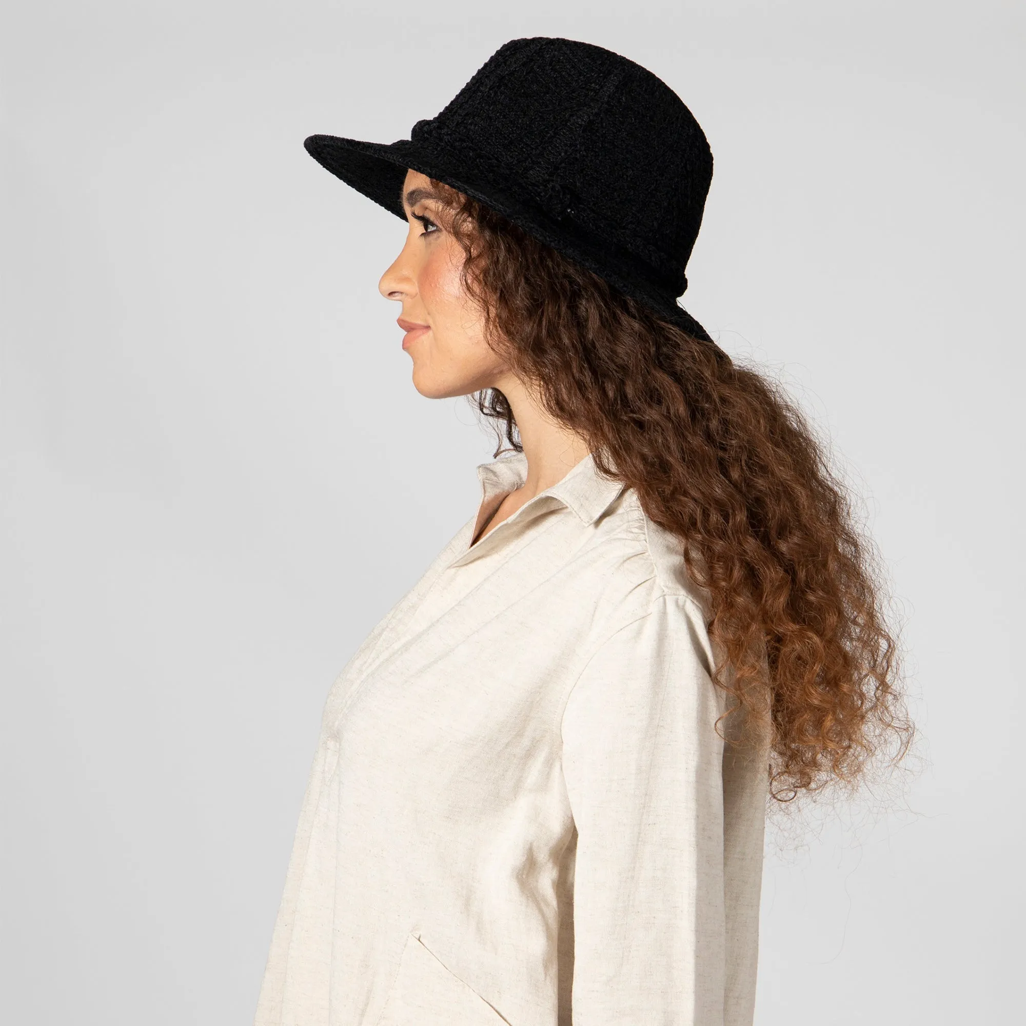 San Diego Hat Company Womens Fedoras Women's Chenille Patterned Knit