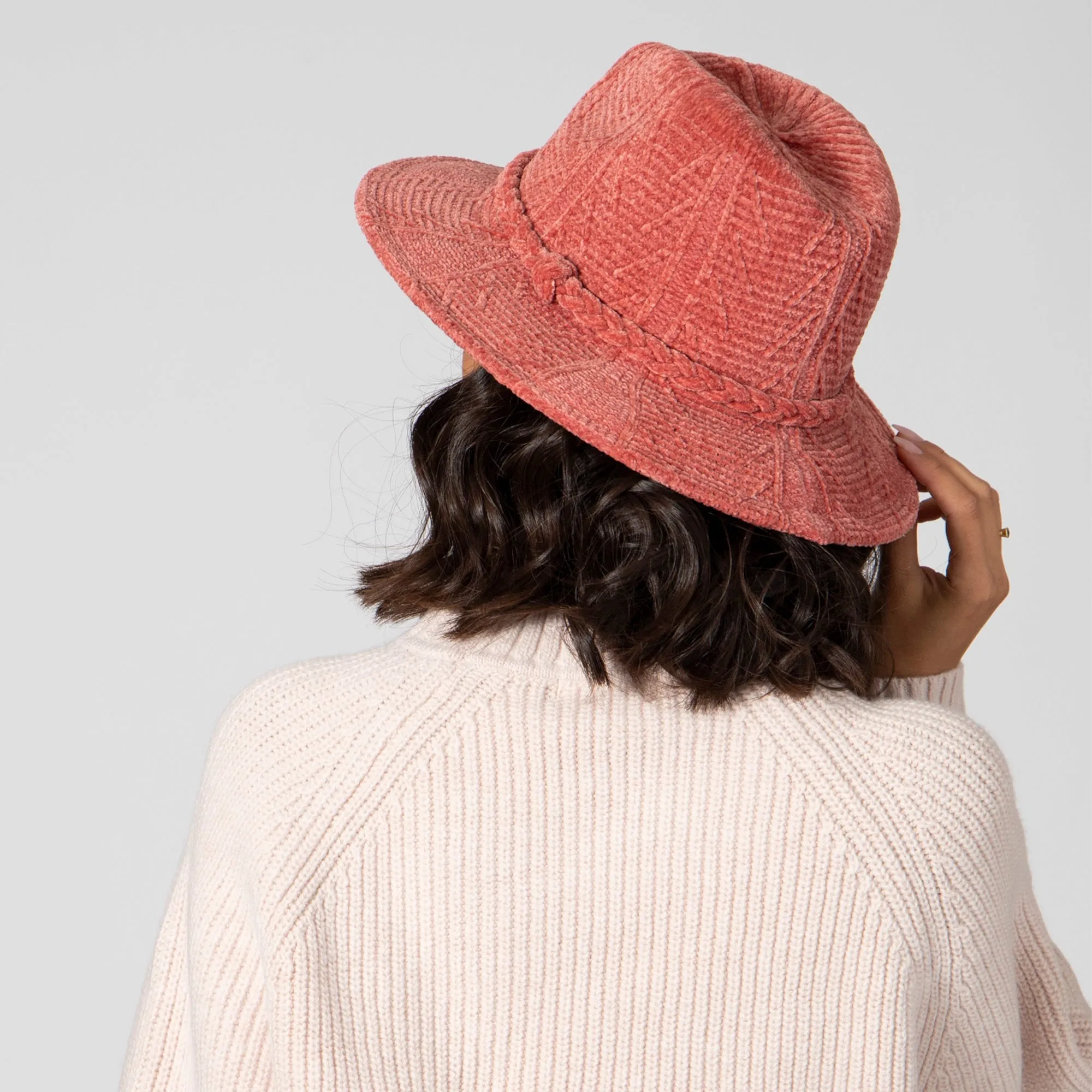 San Diego Hat Company Womens Fedoras Women's Chenille Patterned Knit