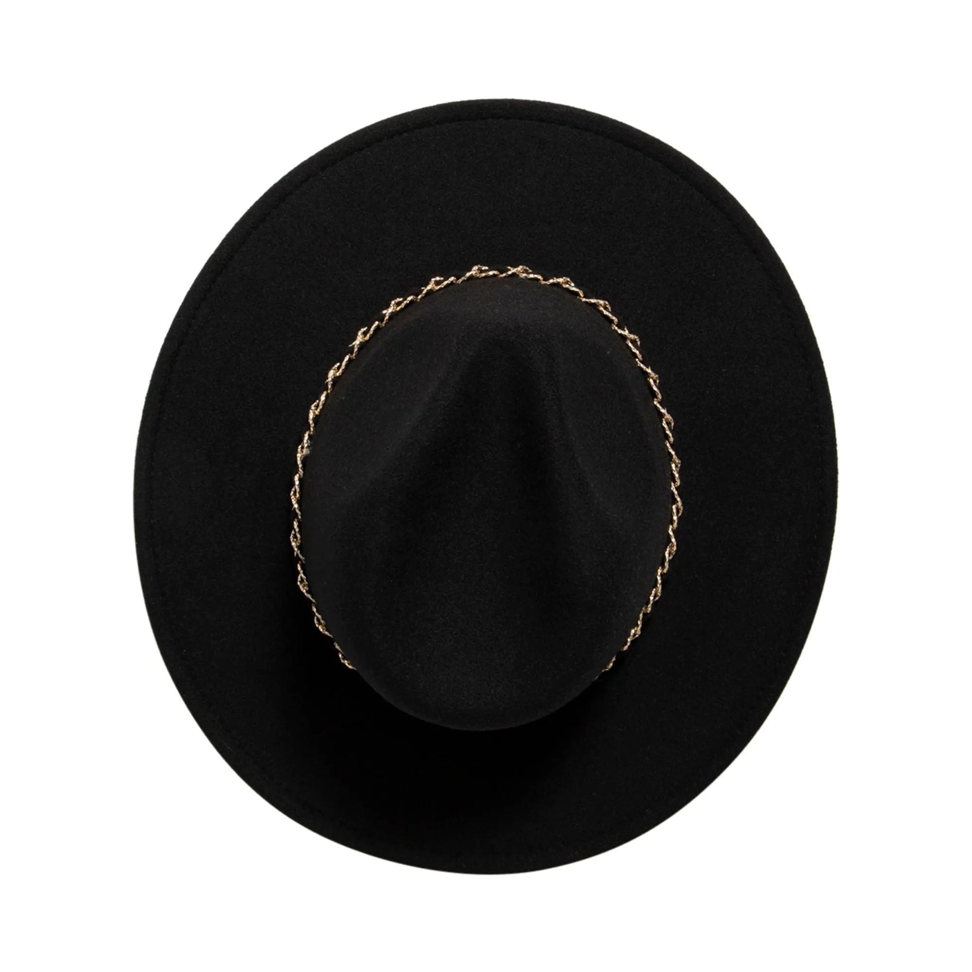 San Diego Hat Company Womens Fedoras Women's Faux Felt Fedora W/ Gold Chain Trim