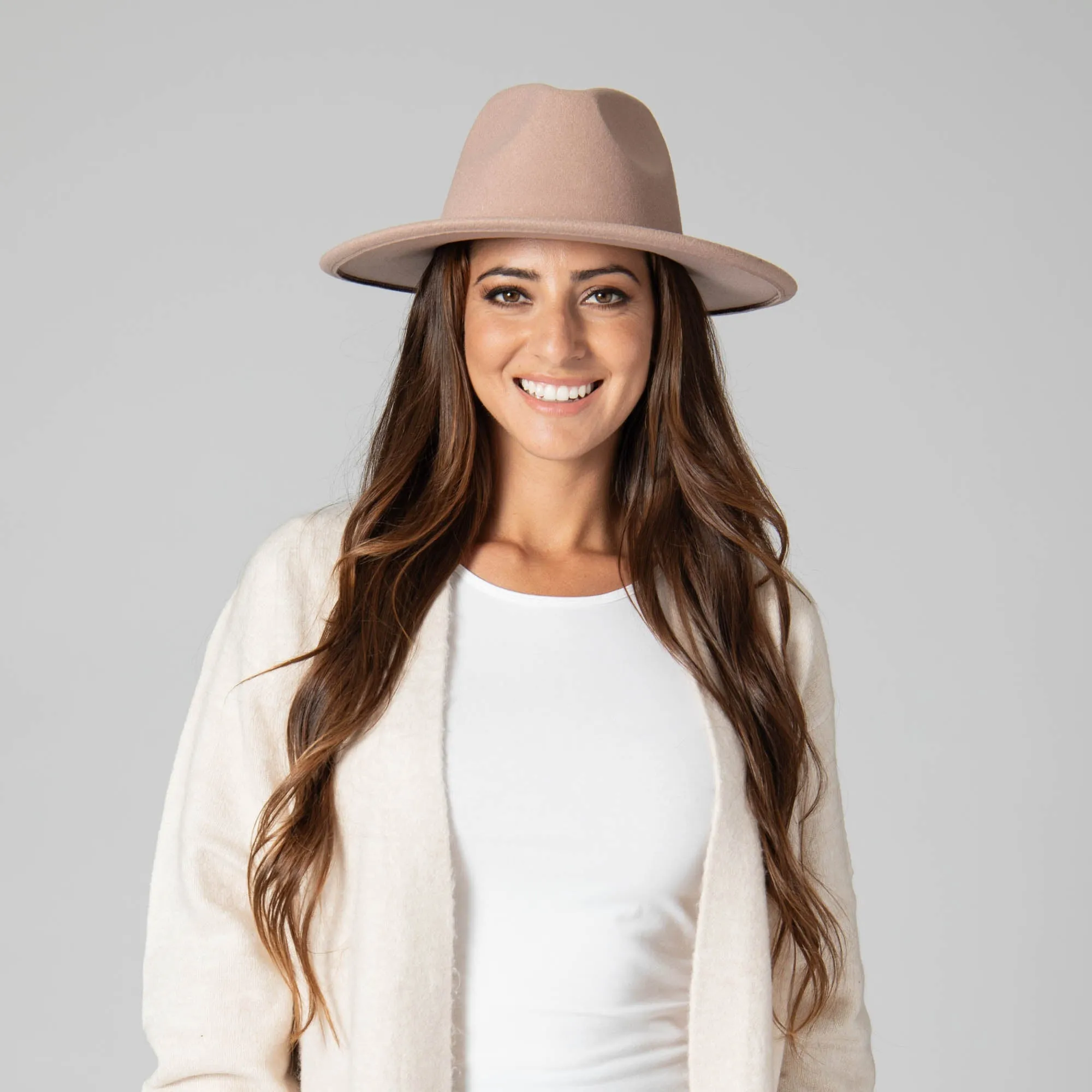 San Diego Hat Company Womens Fedoras Women's Faux Felt Fedora W/ Gold Chain Trim