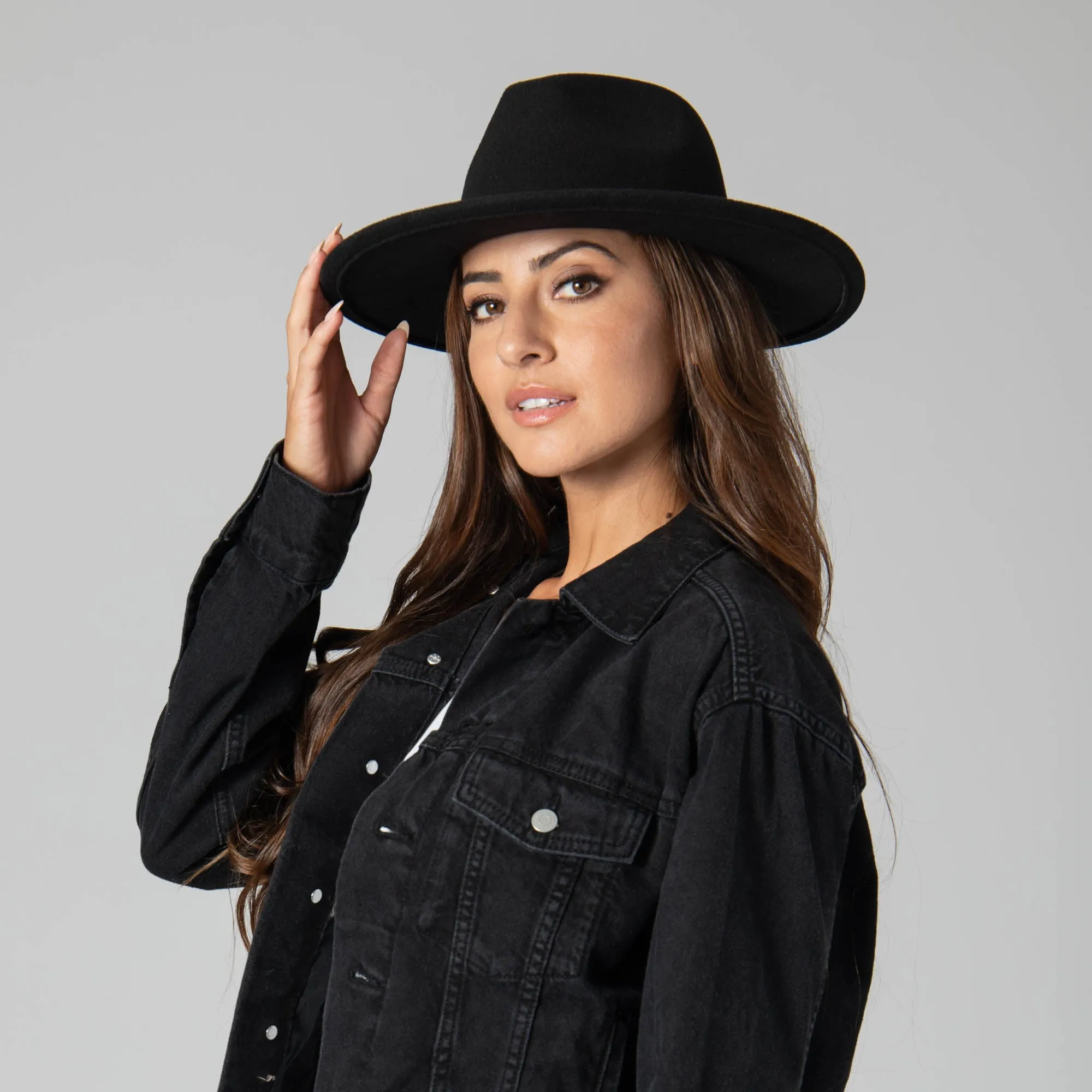 San Diego Hat Company Womens Fedoras Women's Faux Felt Fedora W/ Gold Chain Trim