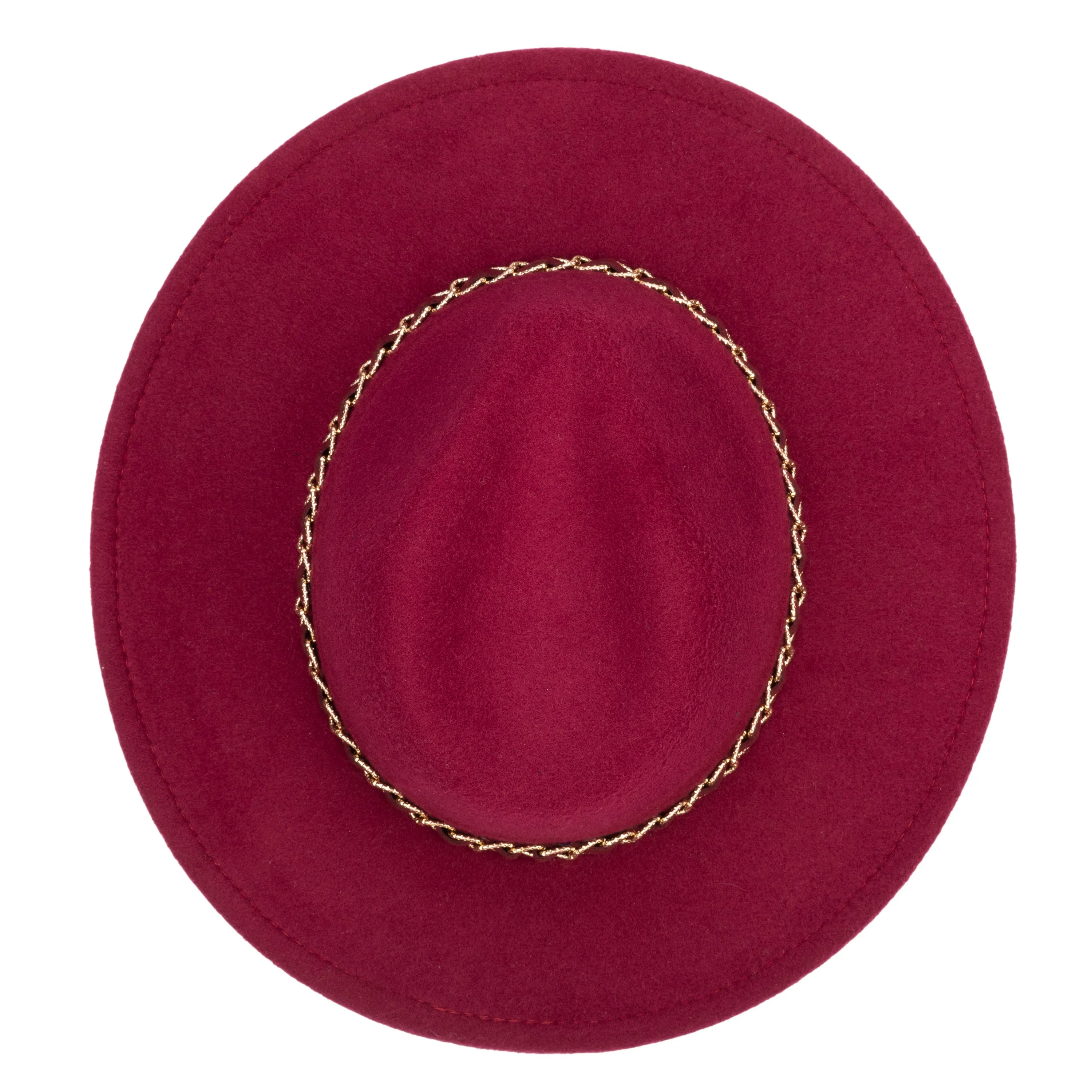 San Diego Hat Company Womens Fedoras Women's Faux Felt Fedora W/ Gold Chain Trim
