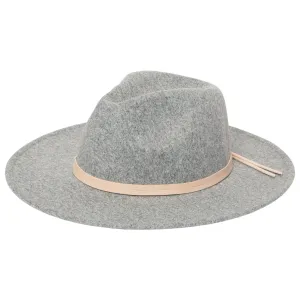 San Diego Hat Company Womens Fedoras Women's Faux Felt Fedora with Leather Band