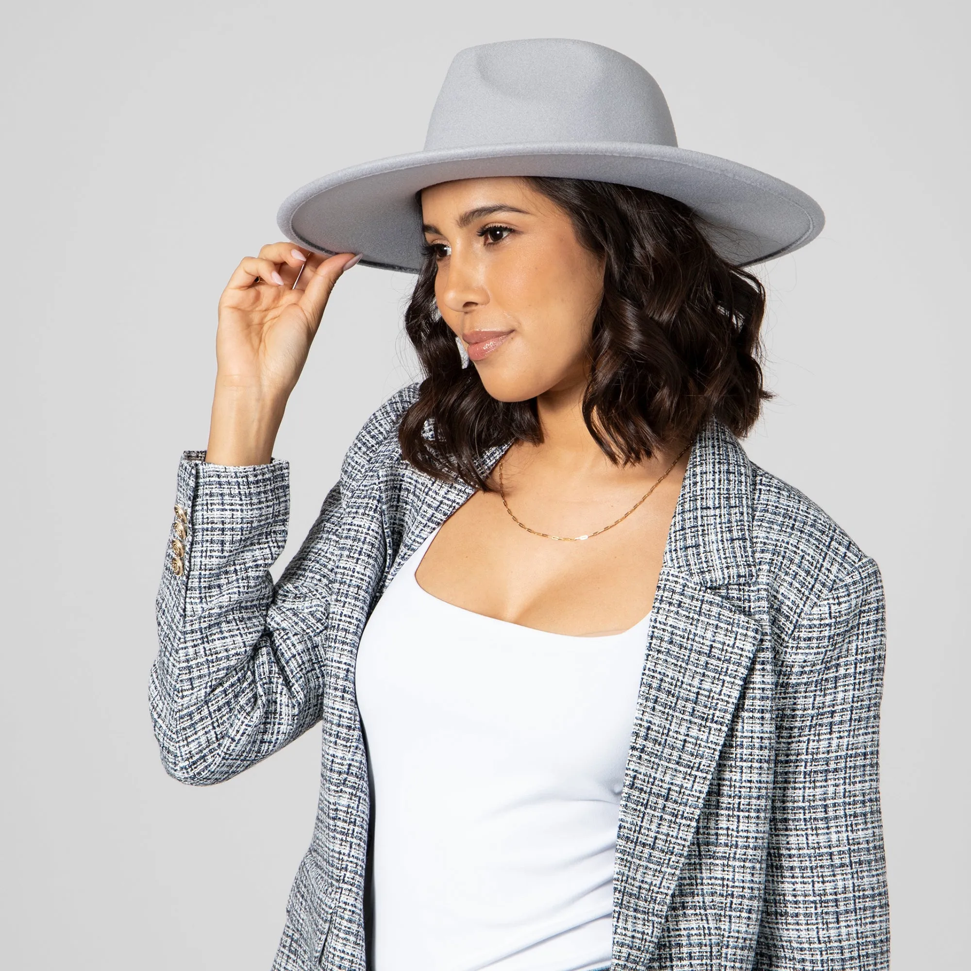 San Diego Hat Company Womens Fedoras Women's Faux Felt Wide Brim Fedora