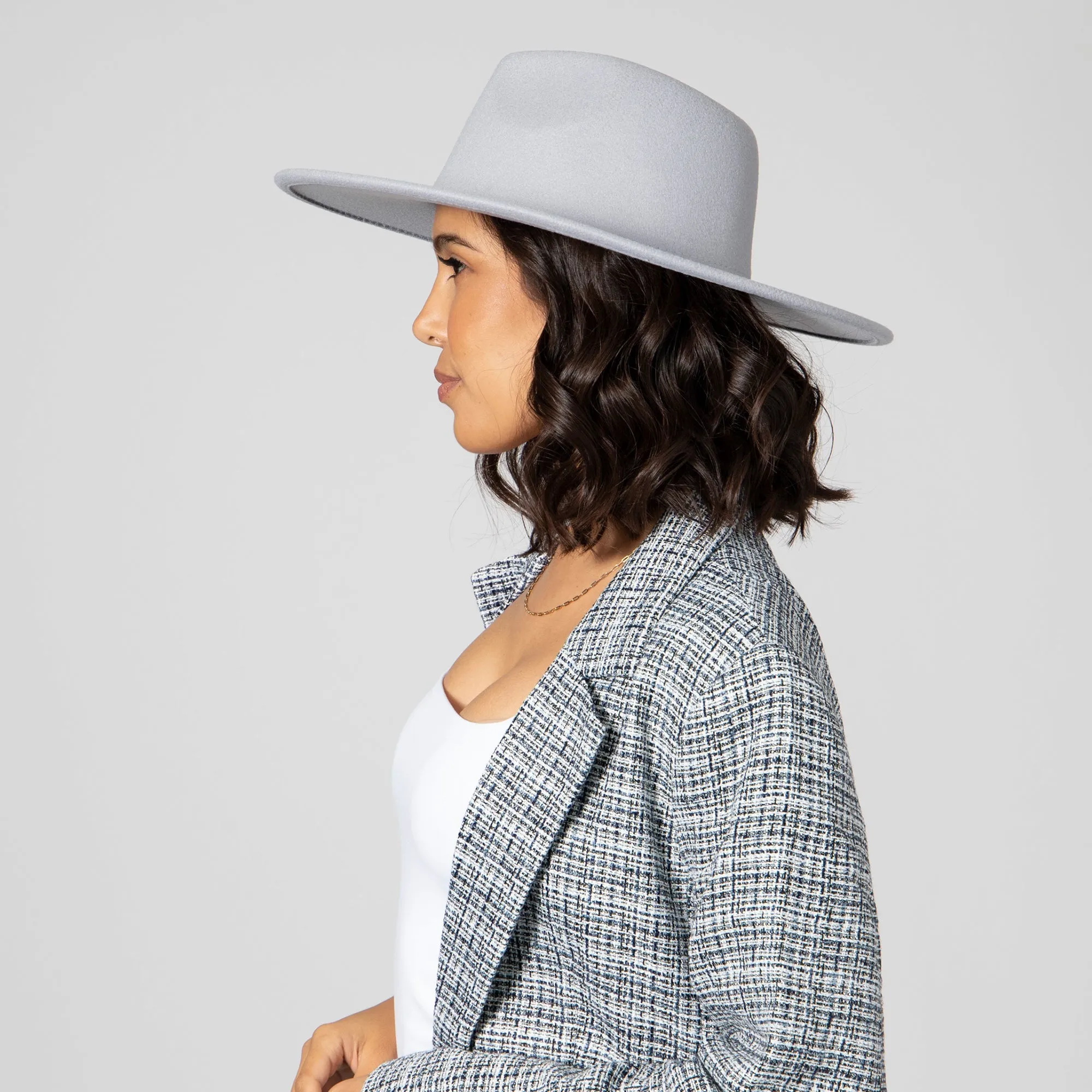 San Diego Hat Company Womens Fedoras Women's Faux Felt Wide Brim Fedora