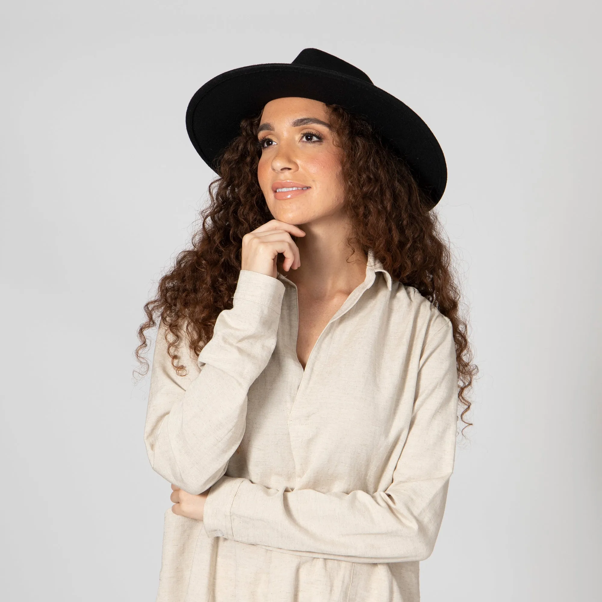 San Diego Hat Company Womens Fedoras Women's Faux Felt Wide Brim Fedora