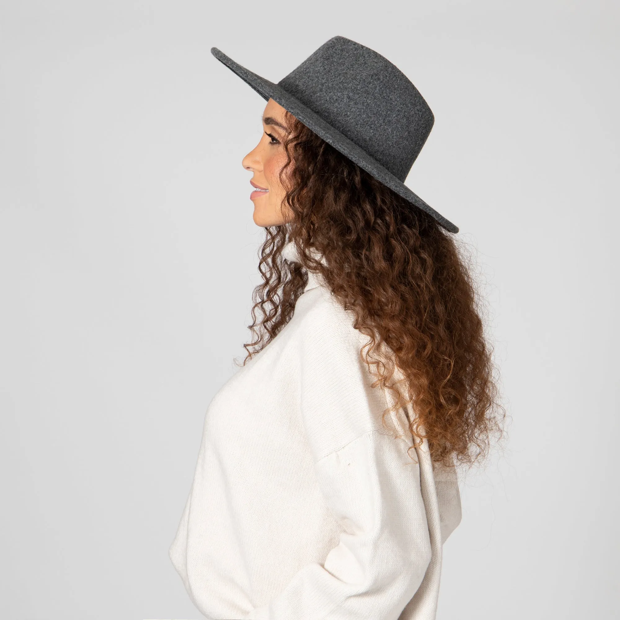 San Diego Hat Company Womens Fedoras Women's Faux Felt Wide Brim Fedora