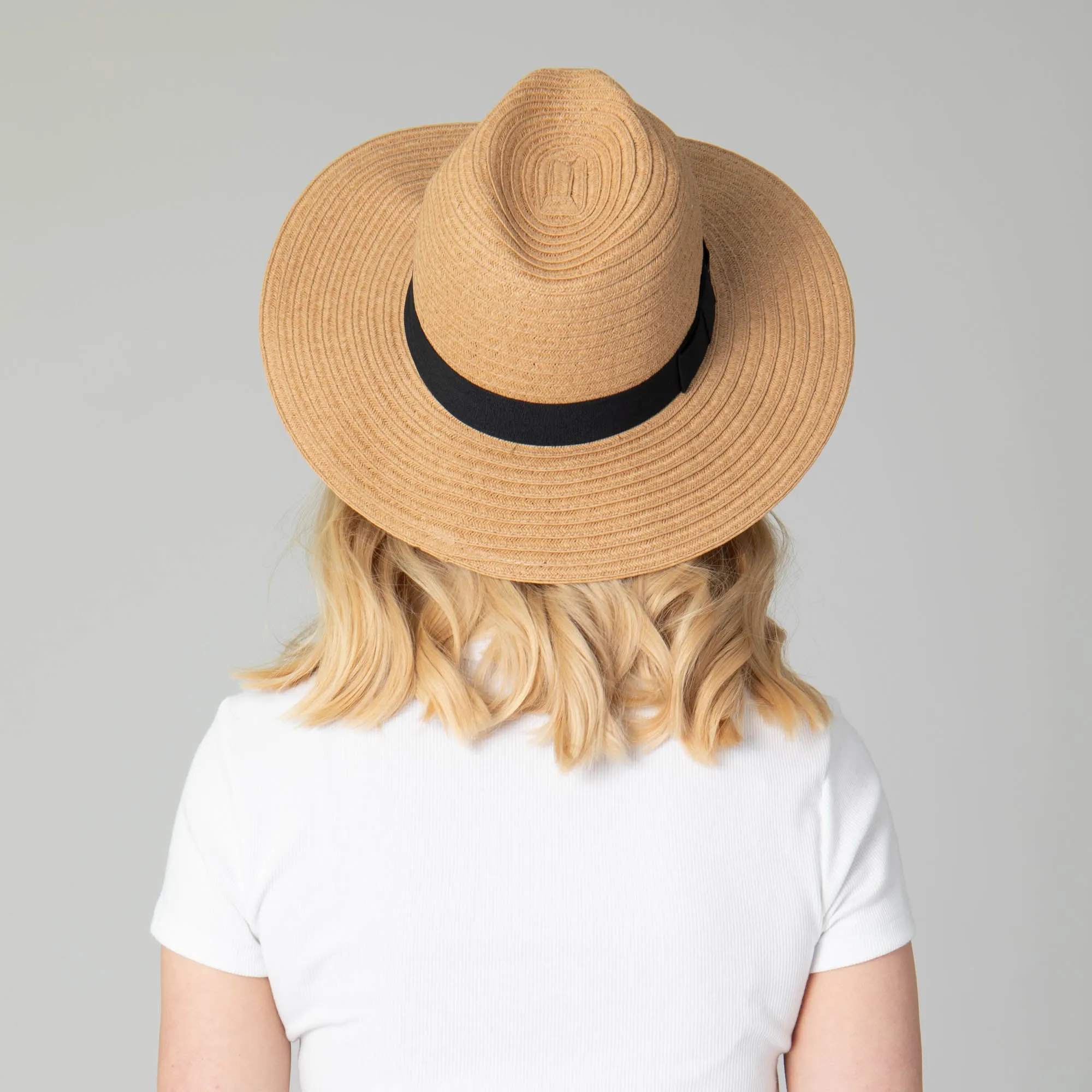 San Diego Hat Company Womens Fedoras Women's Paper Braided Fedora With A Bow Band