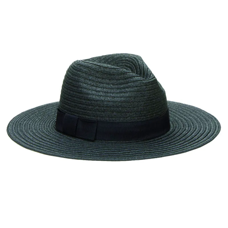 San Diego Hat Company Womens Fedoras Women's Paper Braided Fedora With A Bow Band