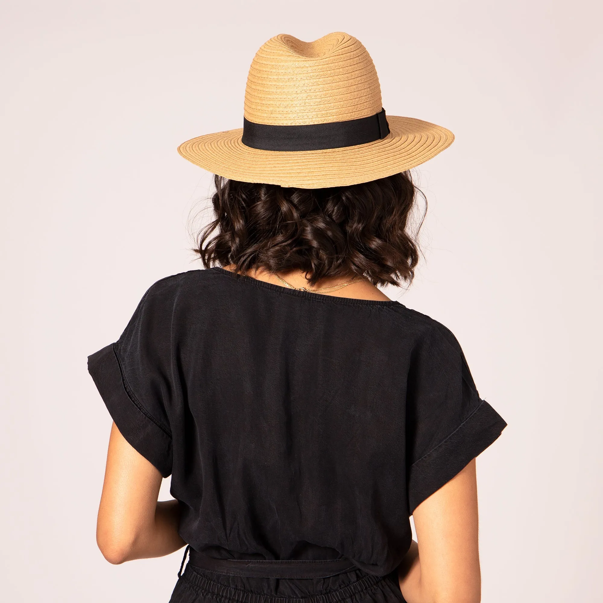 San Diego Hat Company Womens Fedoras Women's Paper Braided Fedora With A Bow Band