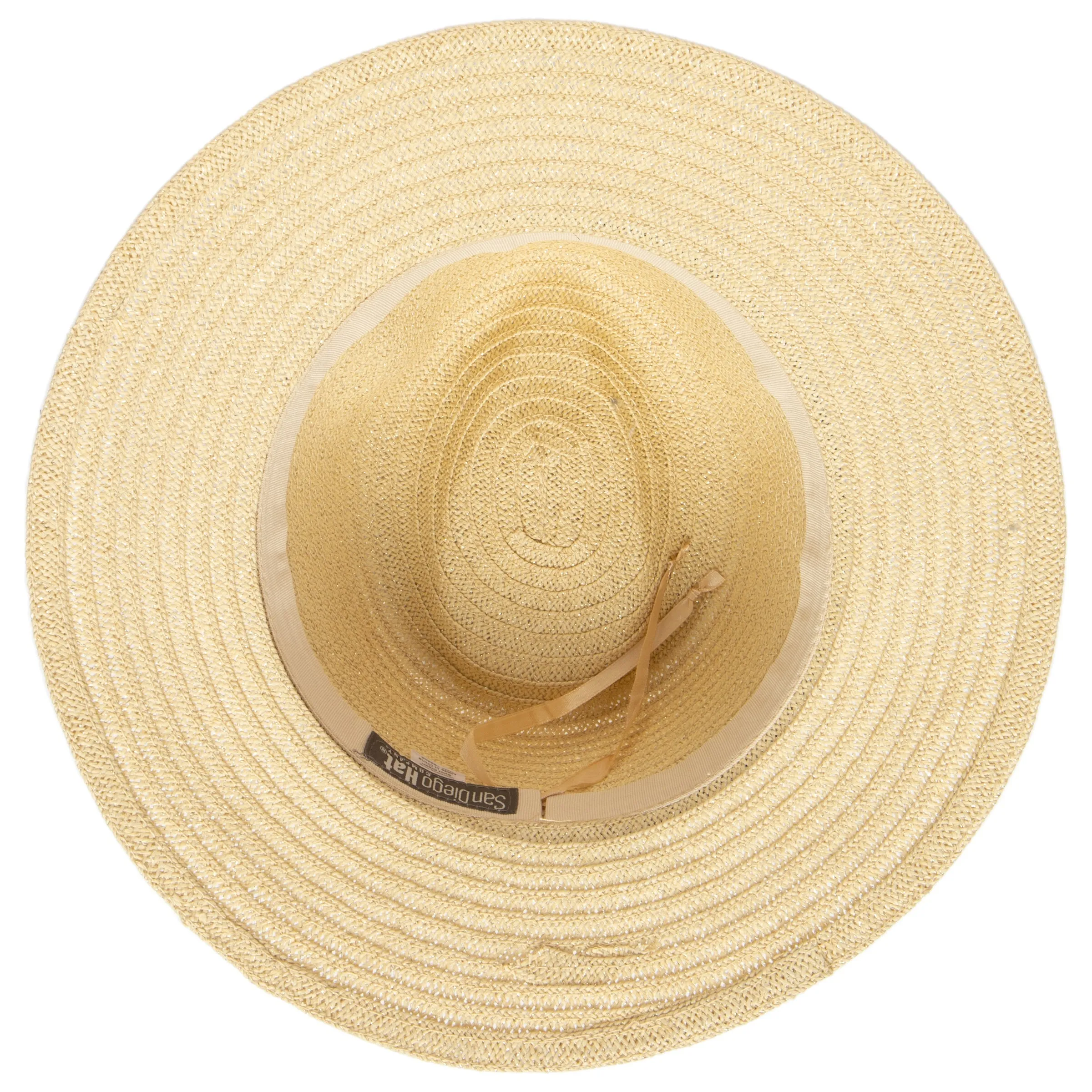 San Diego Hat Company Womens Fedoras Women's Paperbraid Fedora With Debossed Metallic Snake Band