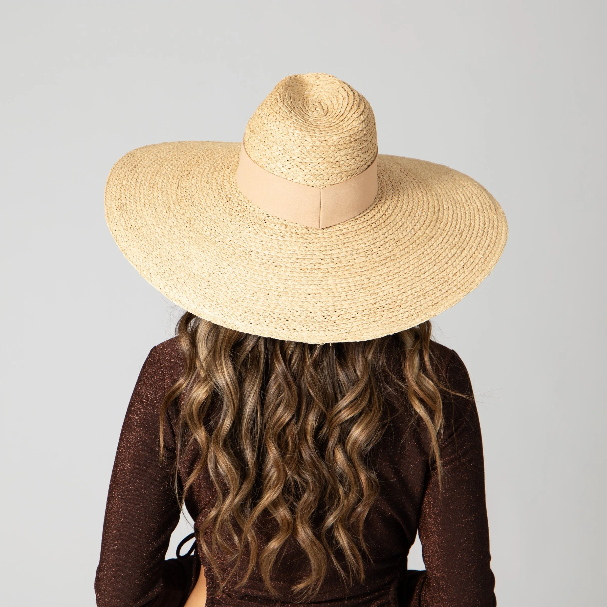 San Diego Hat Company Womens Fedoras Women's Raffa Braid Wide Brim Fedora With Suede Band