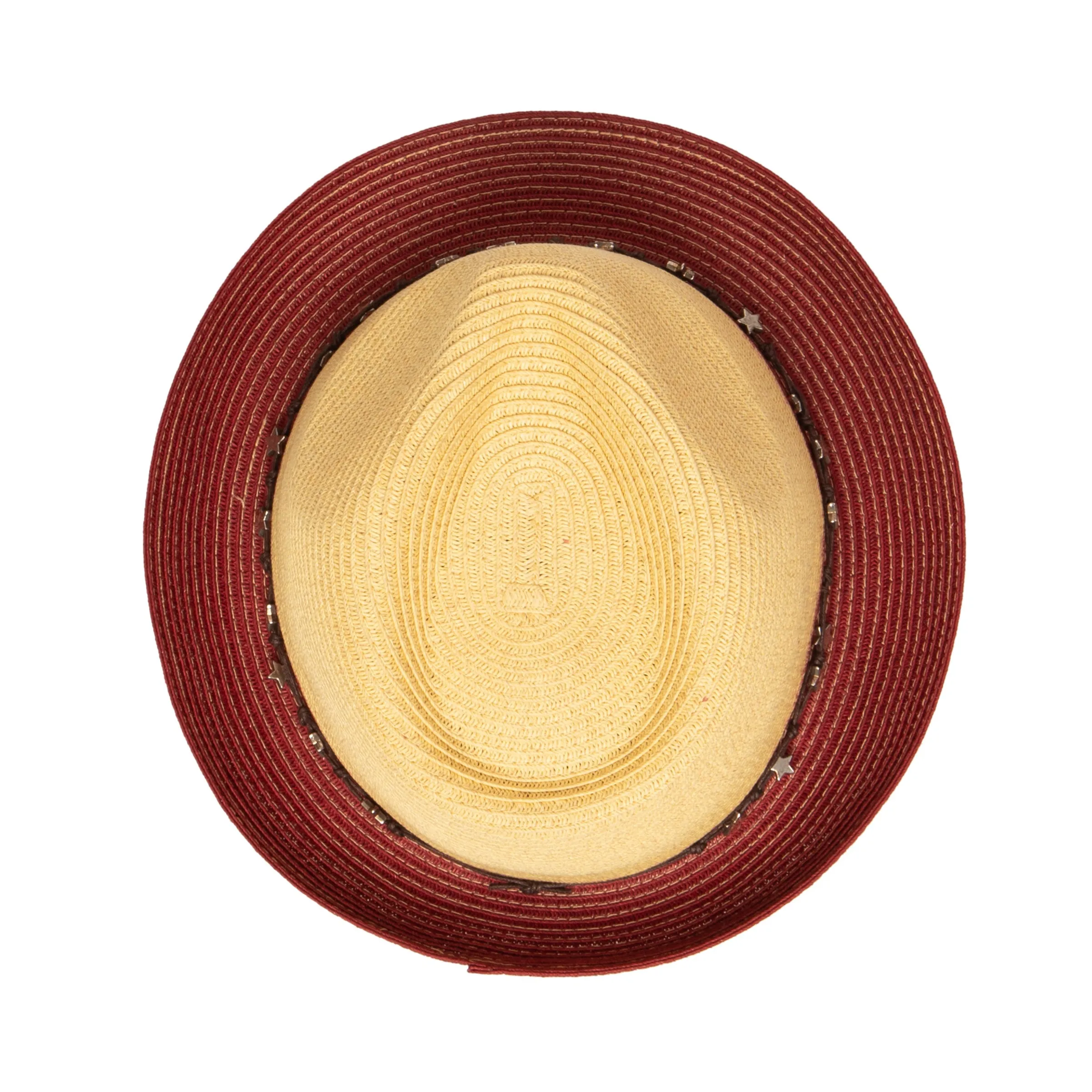 San Diego Hat Company Womens Fedoras Women's ultrabraid fedora with colorblock brim and star trim