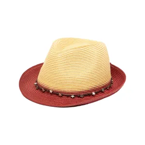San Diego Hat Company Womens Fedoras Women's ultrabraid fedora with colorblock brim and star trim
