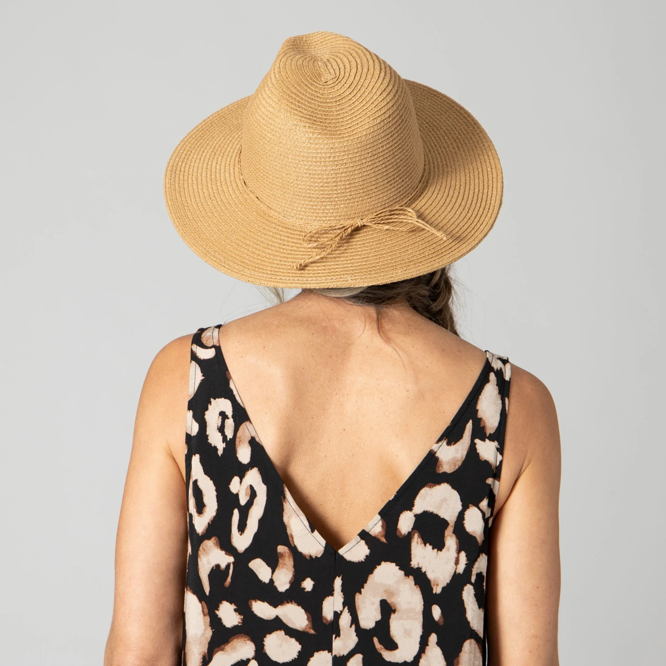 San Diego Hat Company Womens Fedoras Women's Water Repellent Fedora with Tie