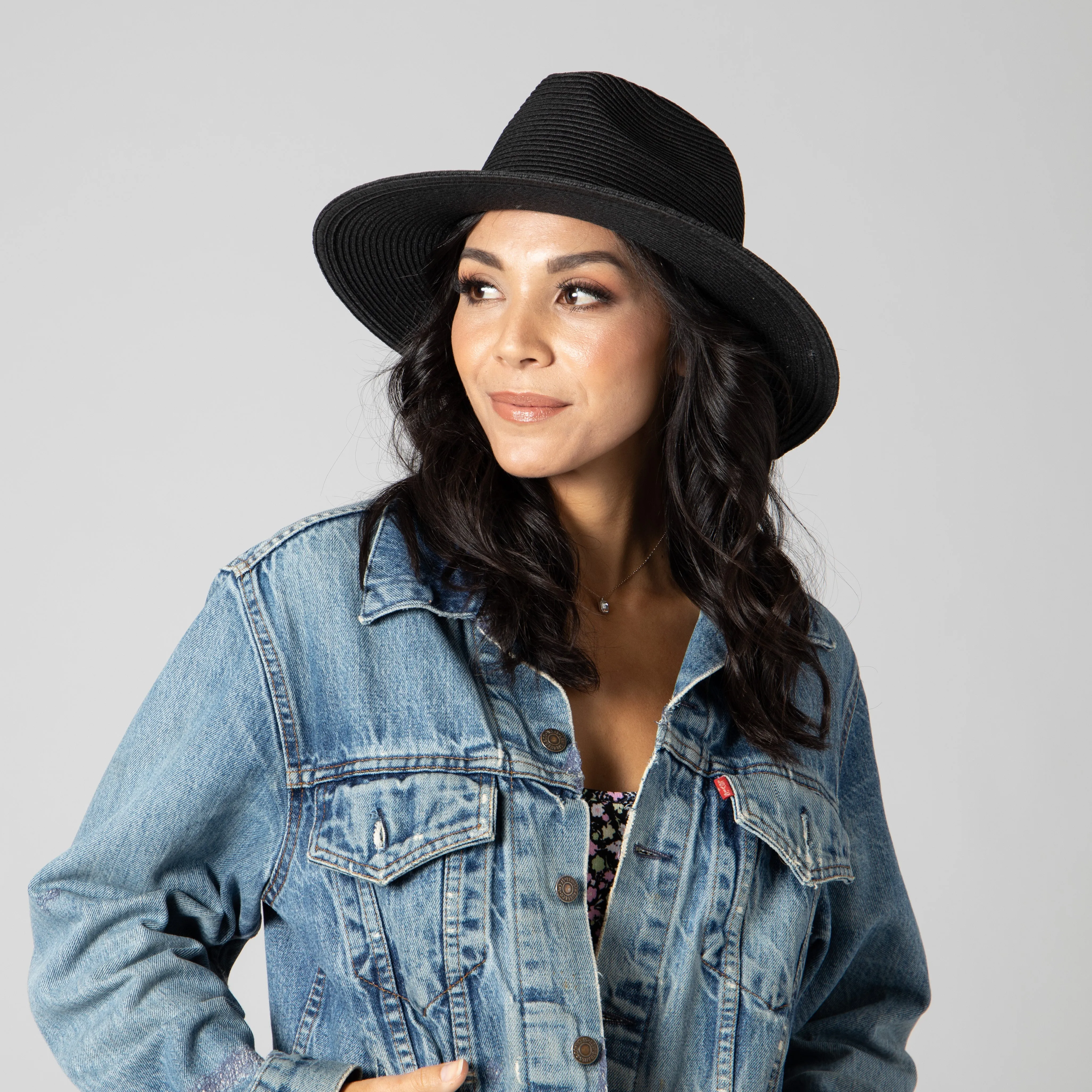 San Diego Hat Company Womens Fedoras Women's Water Repellent Fedora with Tie