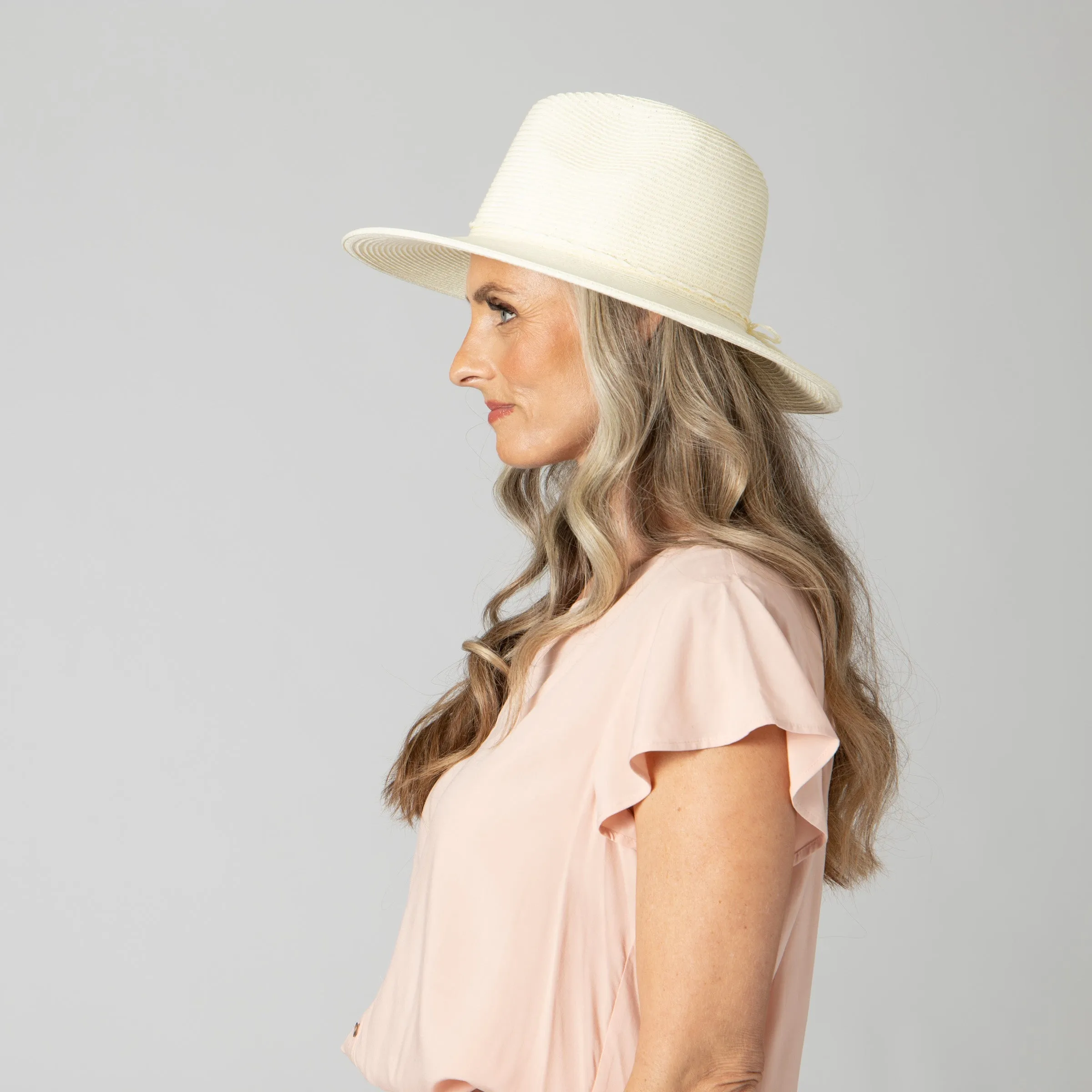 San Diego Hat Company Womens Fedoras Women's Water Repellent Fedora with Tie