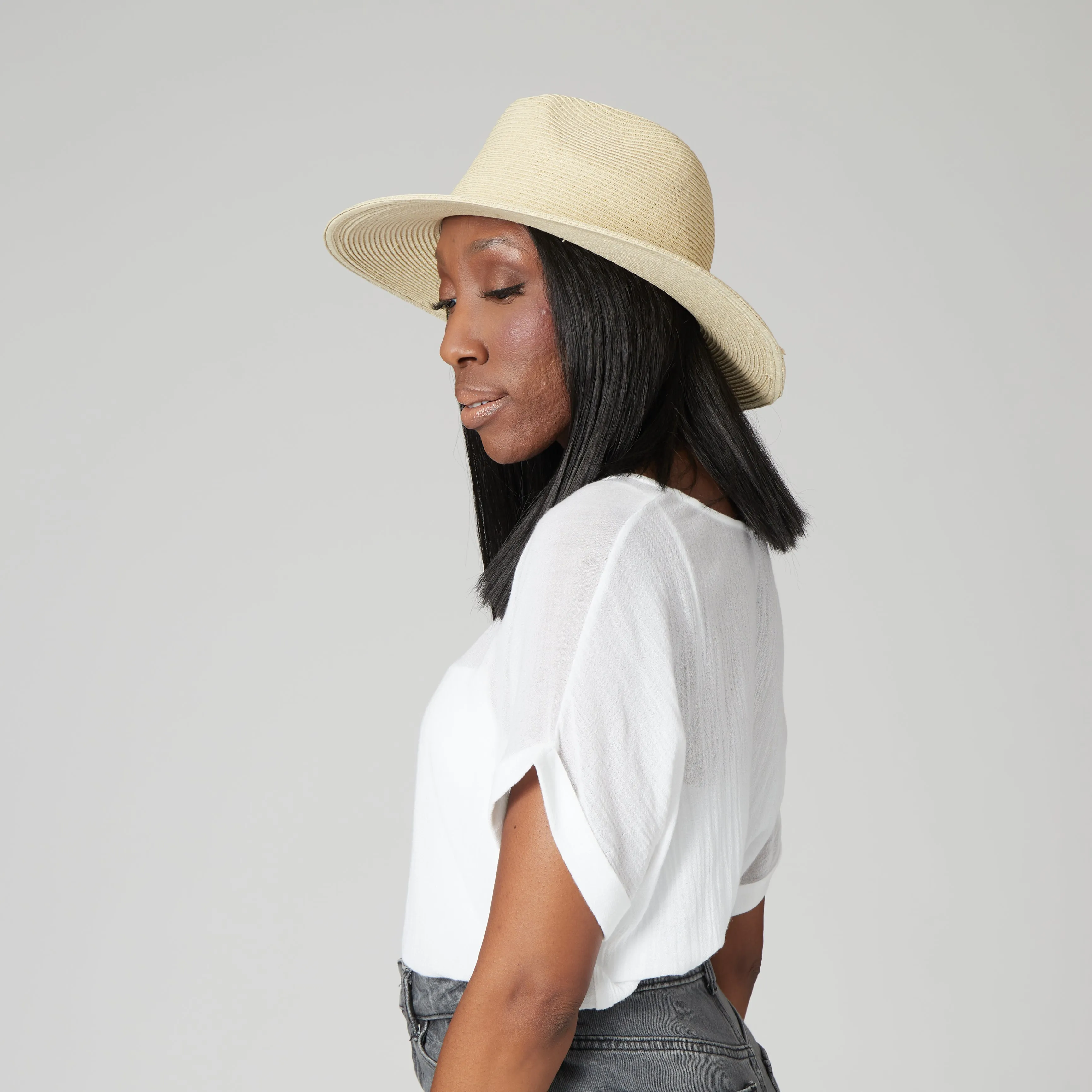 San Diego Hat Company Womens Fedoras Women's Water Repellent Fedora with Tie