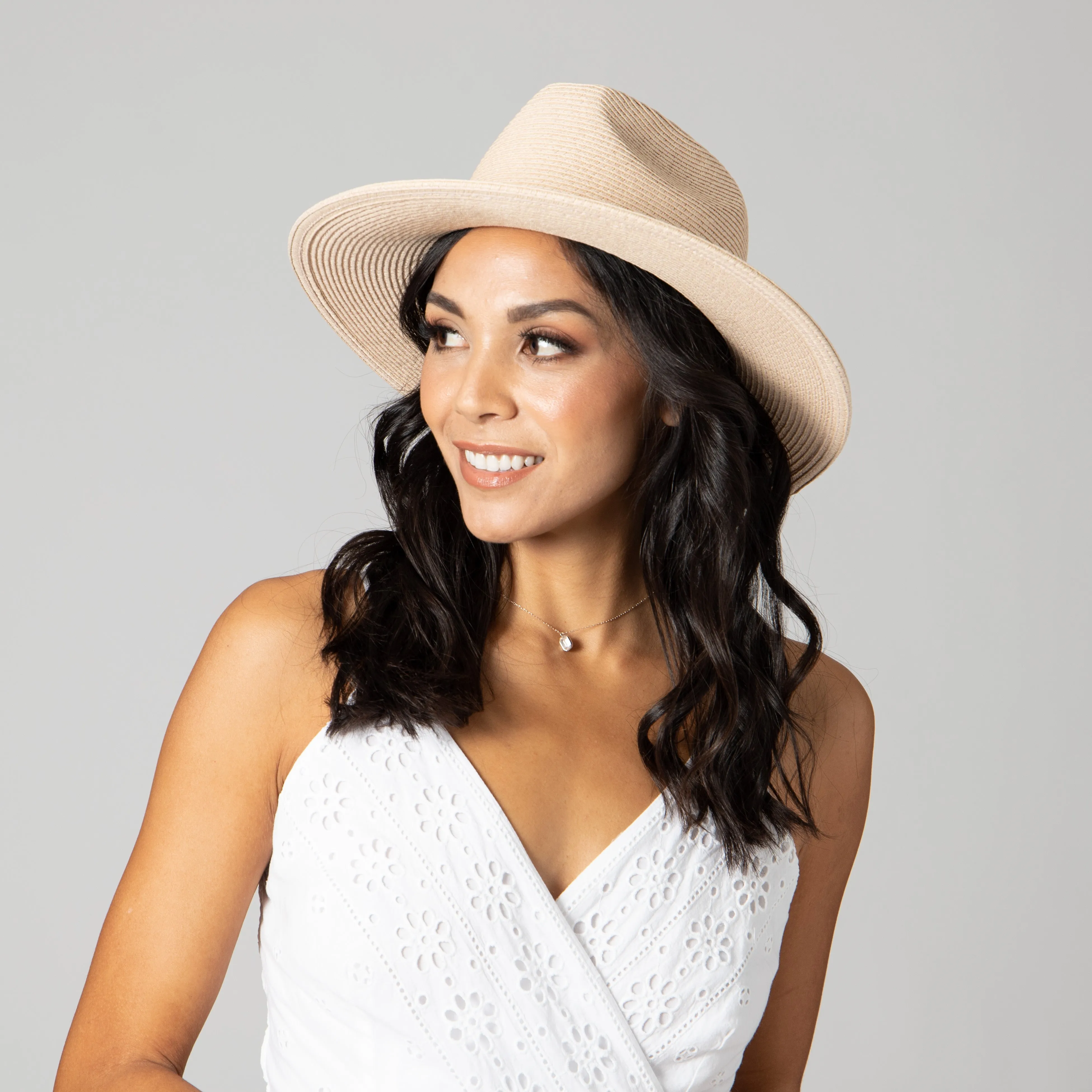 San Diego Hat Company Womens Fedoras Women's Water Repellent Fedora with Tie