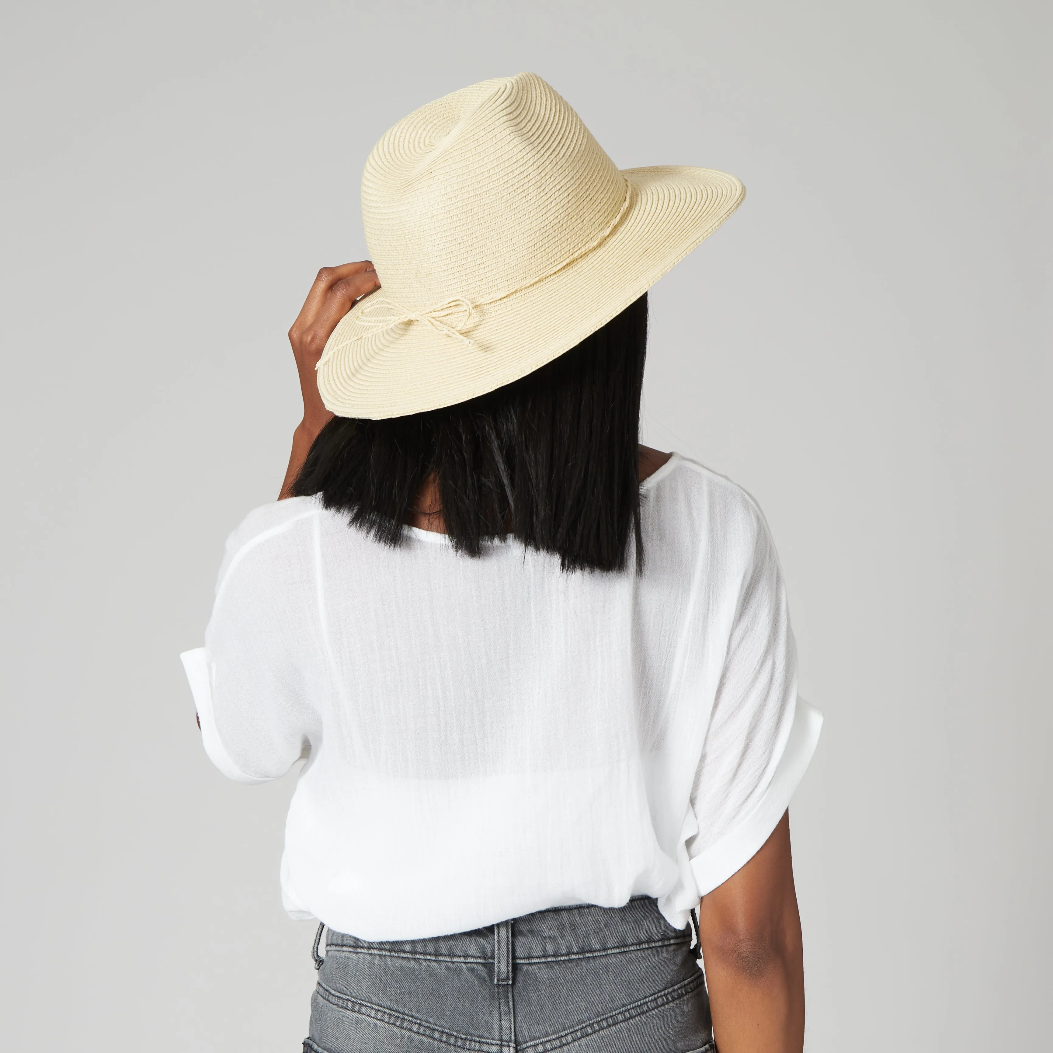 San Diego Hat Company Womens Fedoras Women's Water Repellent Fedora with Tie