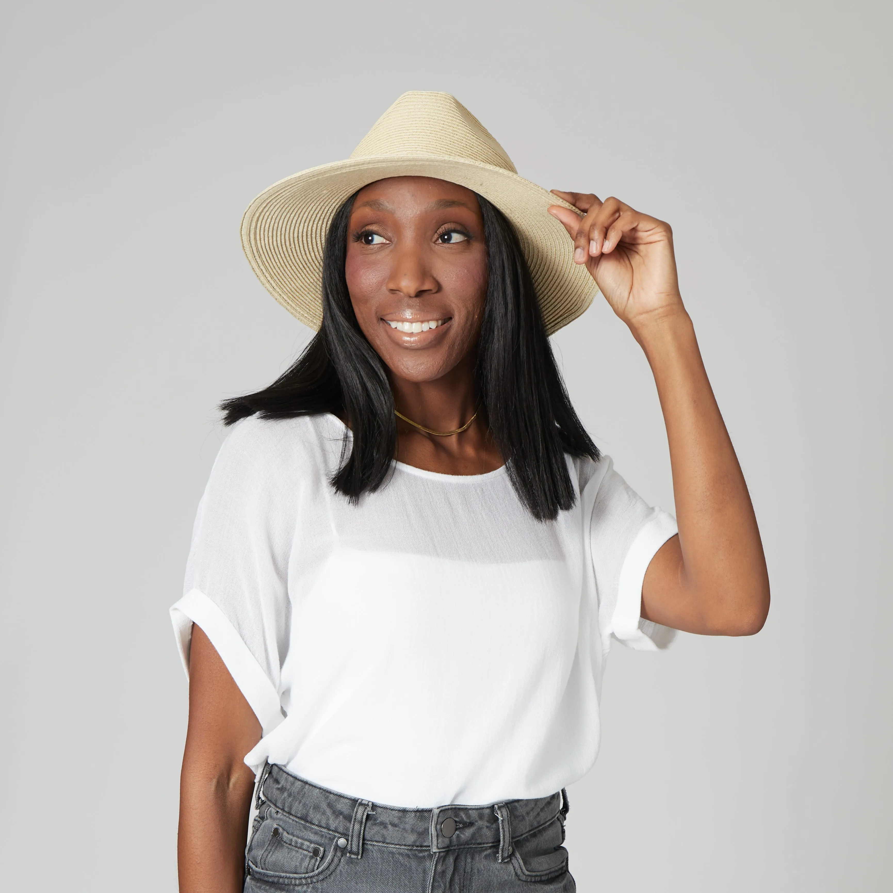 San Diego Hat Company Womens Fedoras Women's Water Repellent Fedora with Tie
