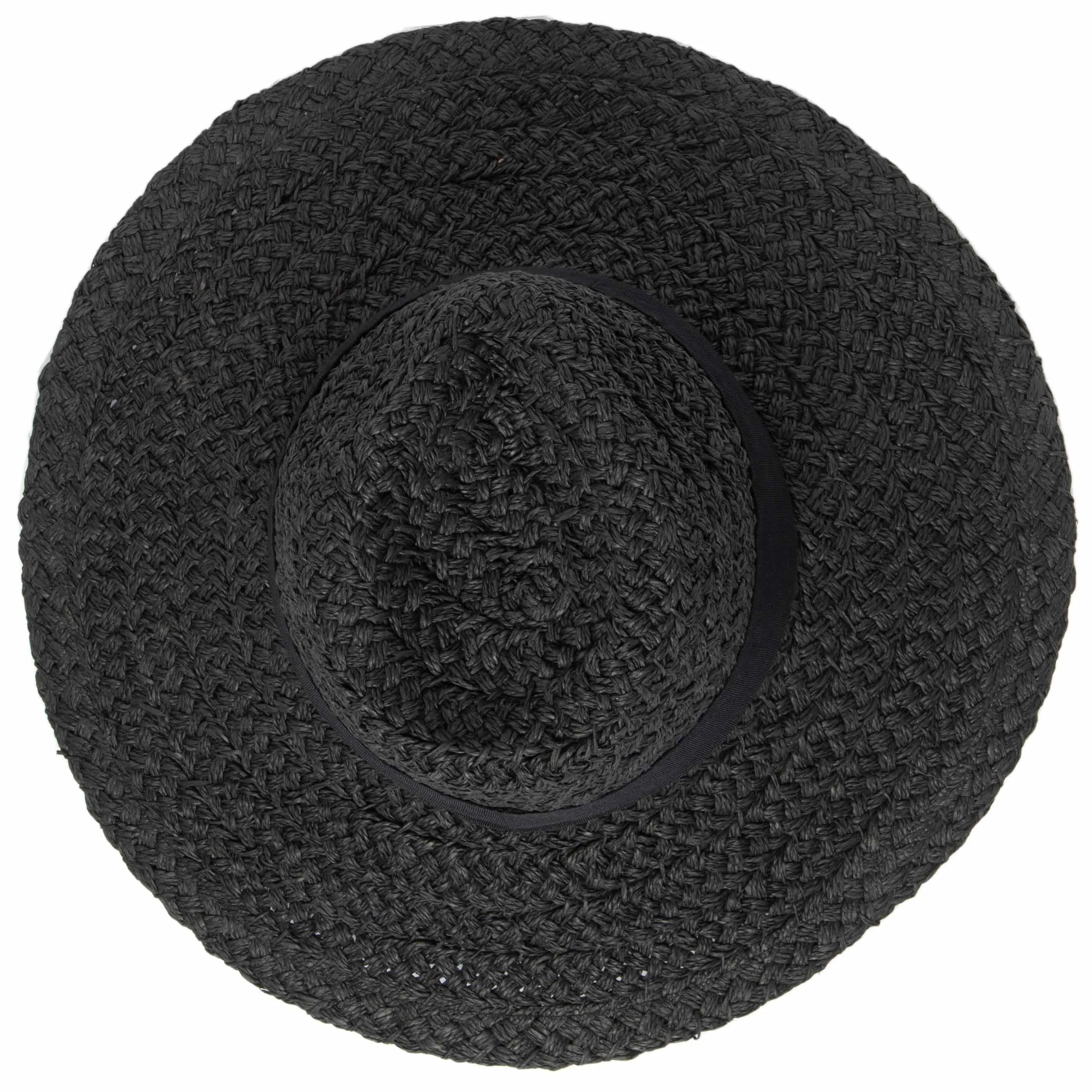 San Diego Hat Company Womens Fedoras Women's Woven Paper Wide Brim Fedora With Grosgrain
