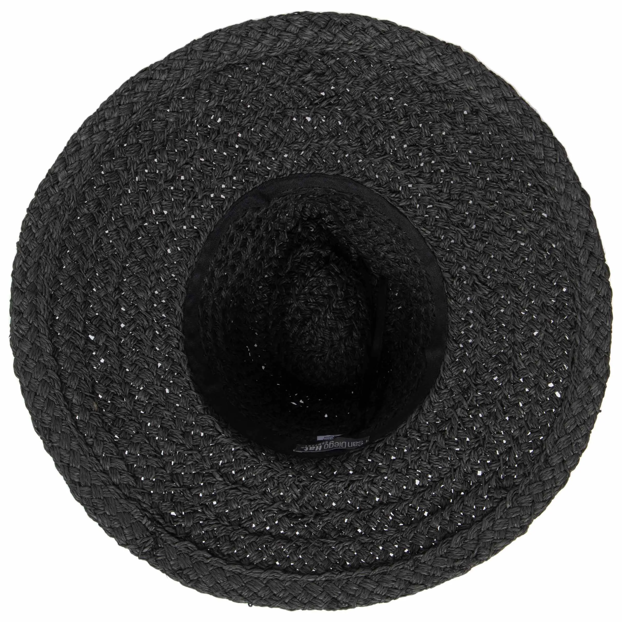 San Diego Hat Company Womens Fedoras Women's Woven Paper Wide Brim Fedora With Grosgrain