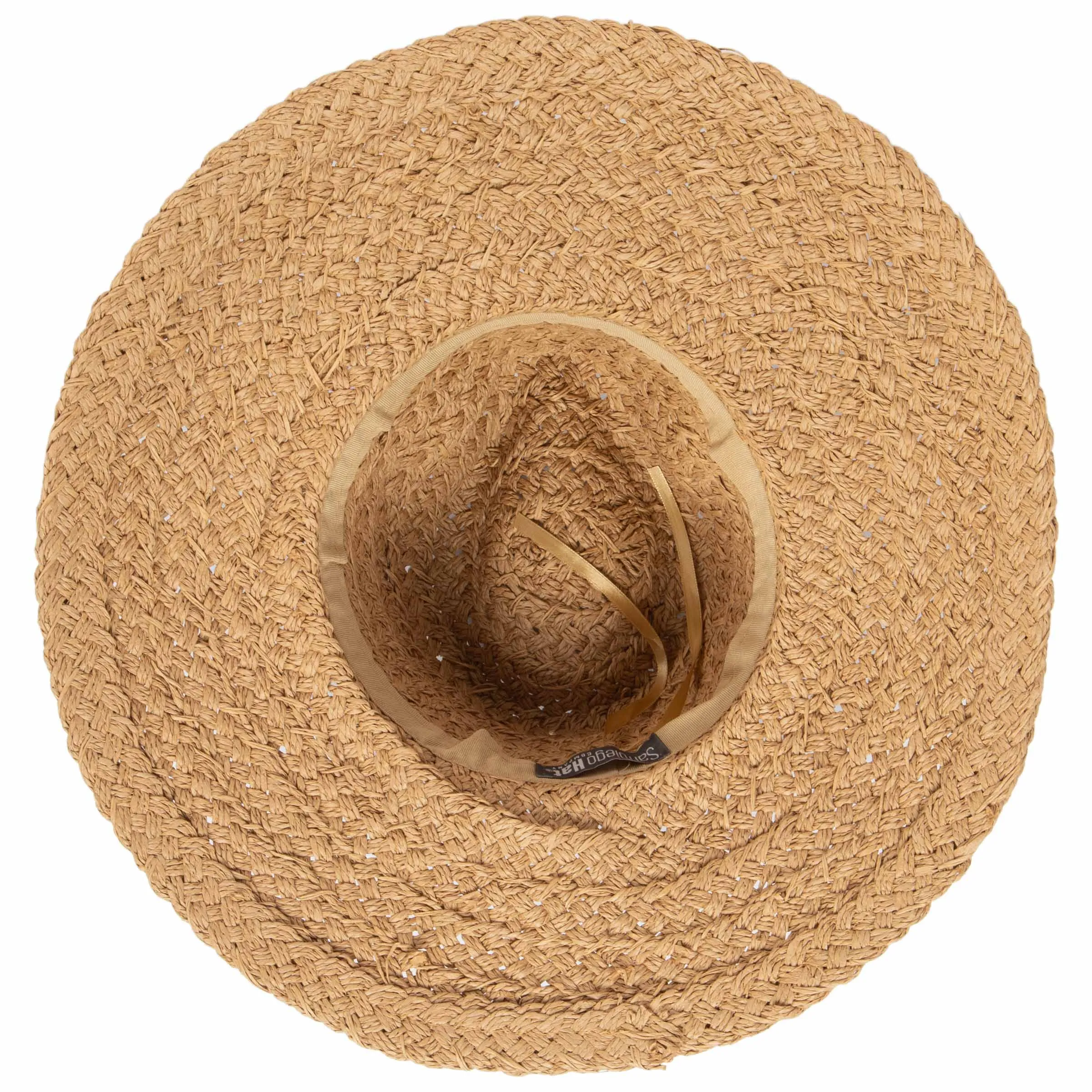 San Diego Hat Company Womens Fedoras Women's Woven Paper Wide Brim Fedora With Grosgrain