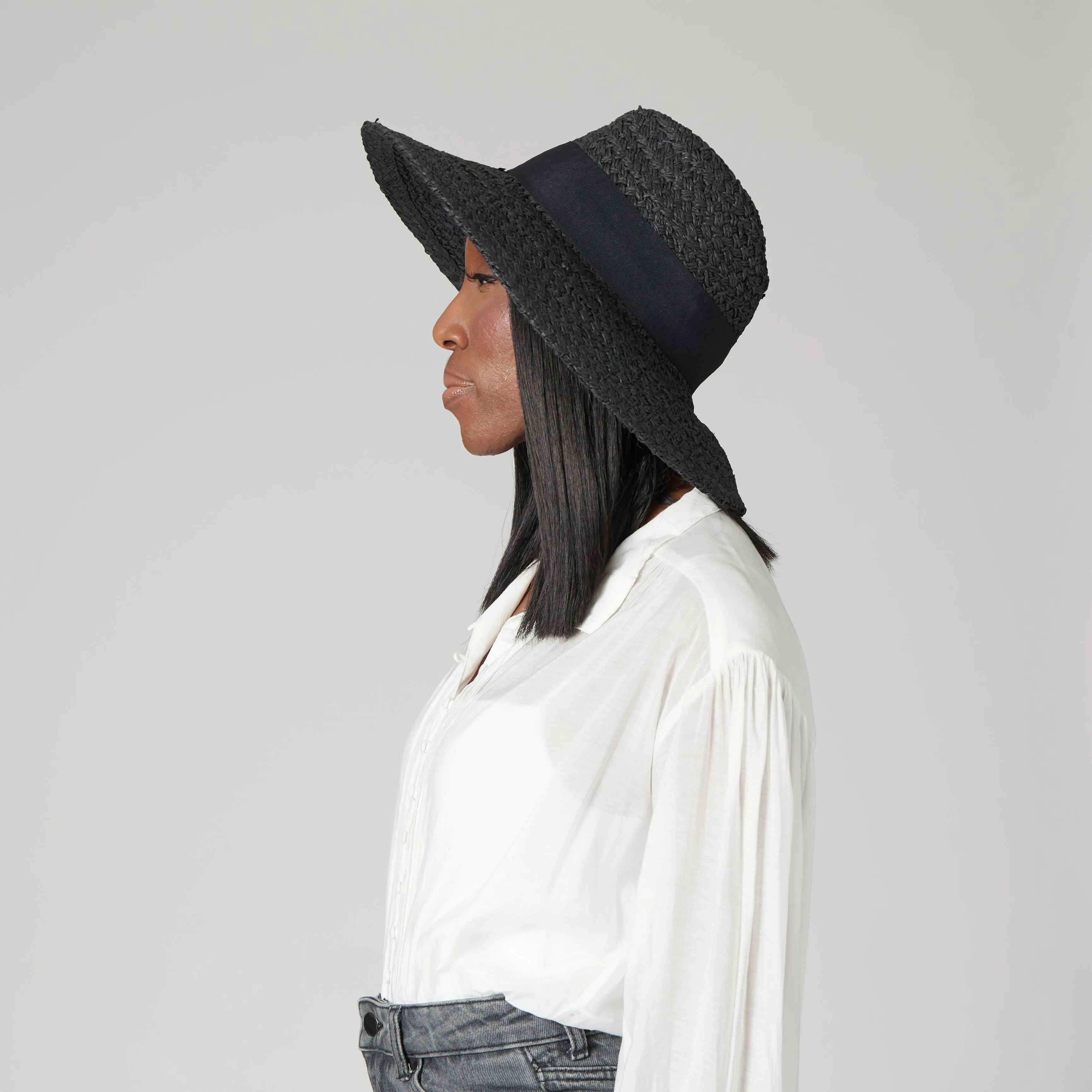 San Diego Hat Company Womens Fedoras Women's Woven Paper Wide Brim Fedora With Grosgrain