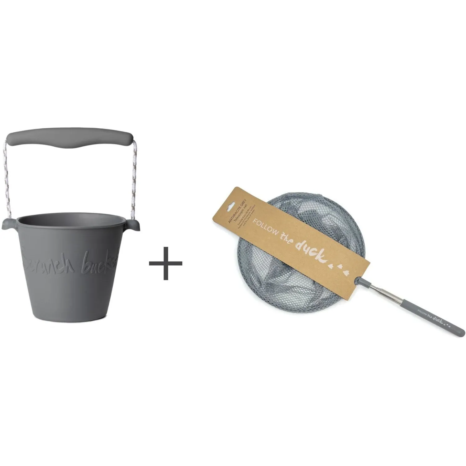Scrunch & Follow The Duck Antrachite Bucket And Fishing Net Bundle