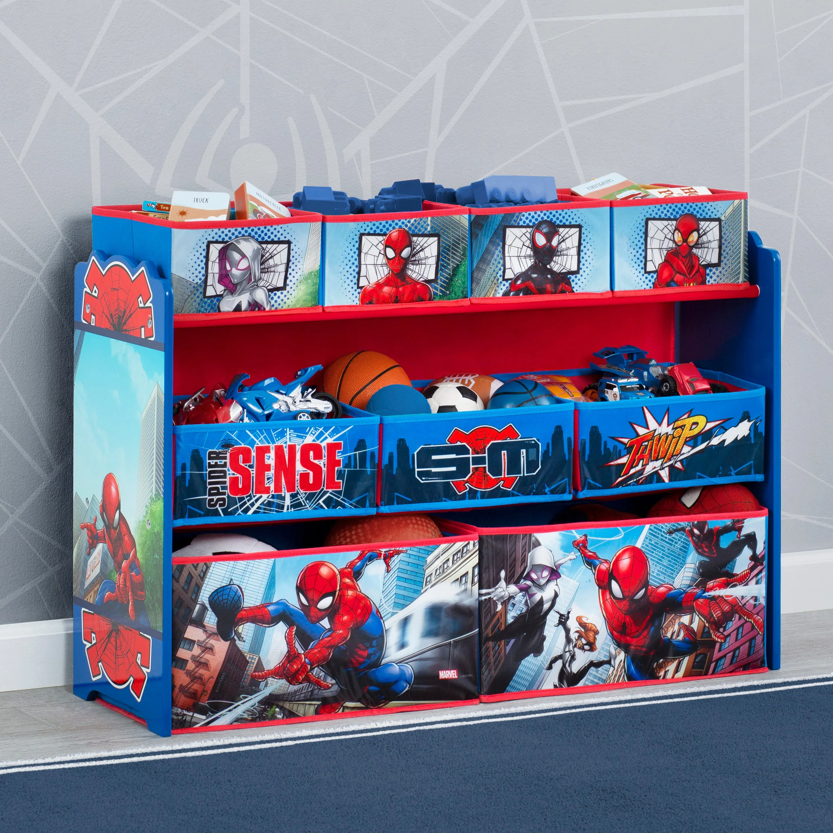Spider-Man Deluxe 9 Bin Design and Store Toy Organizer Babykids_Delta Children_Toy Storage & Bookshelves