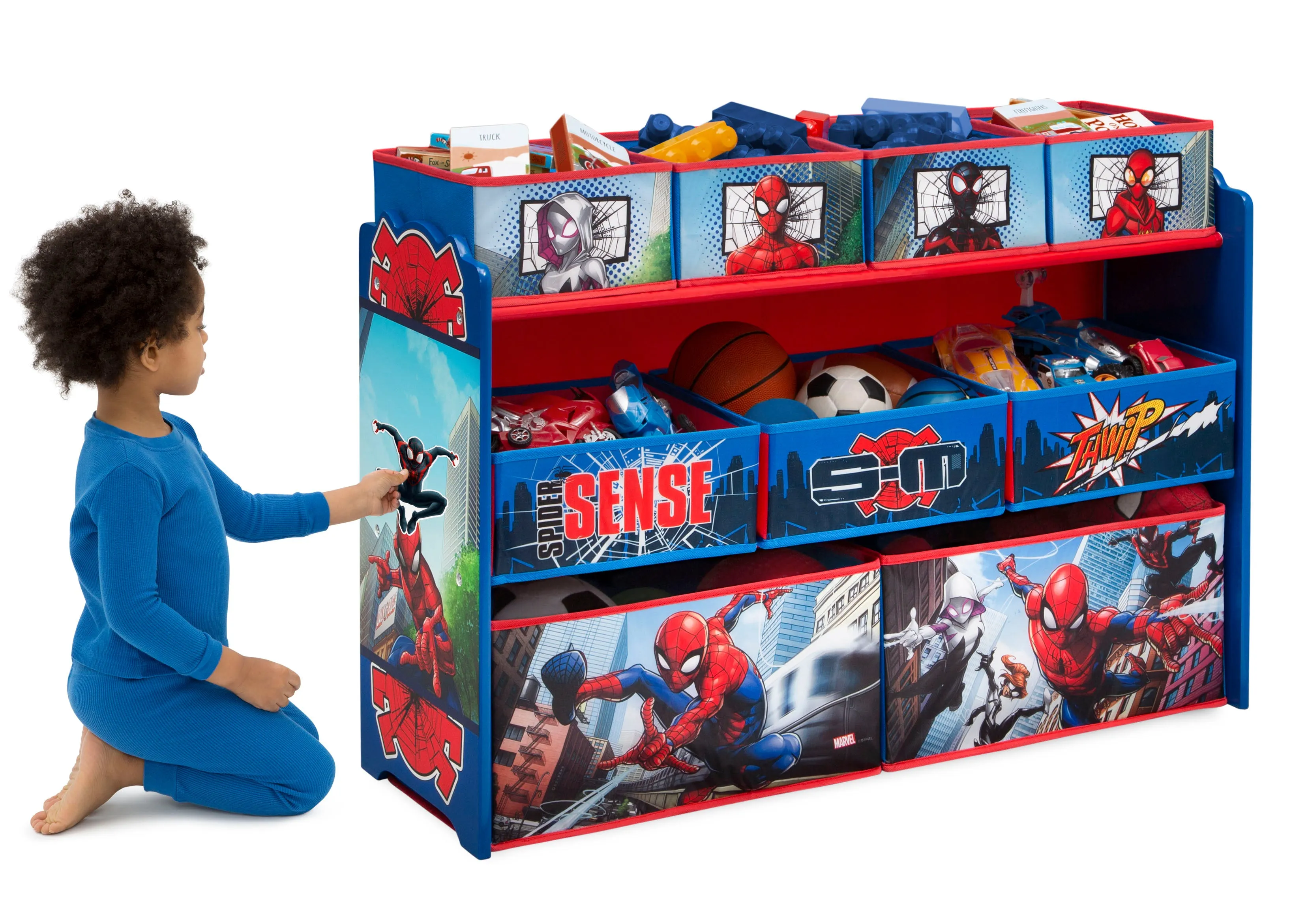 Spider-Man Deluxe 9 Bin Design and Store Toy Organizer Babykids_Delta Children_Toy Storage & Bookshelves