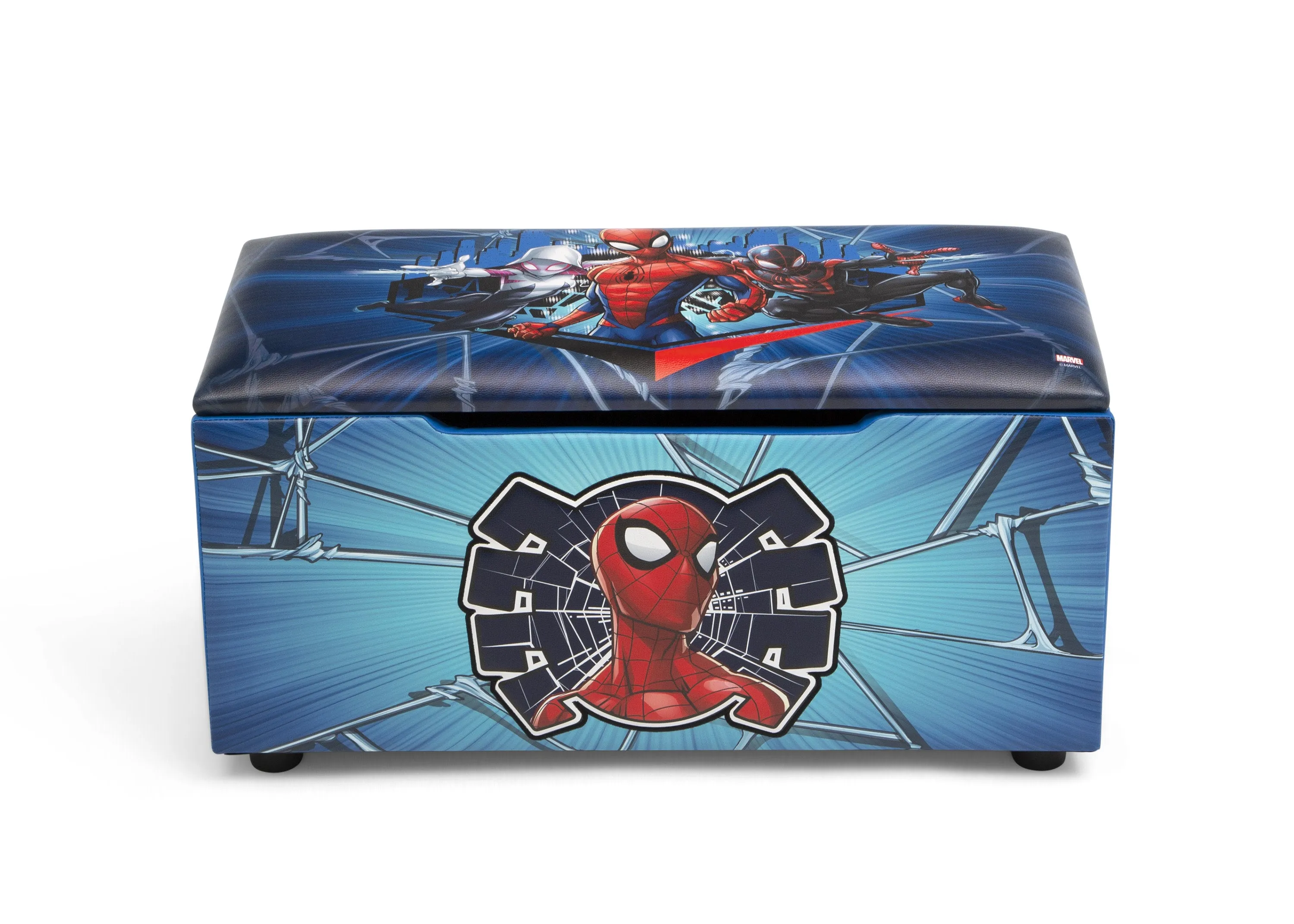 Spider-Man Upholstered Storage Bench for Kids Babykids_Delta Children_Toy Storage & Bookshelves